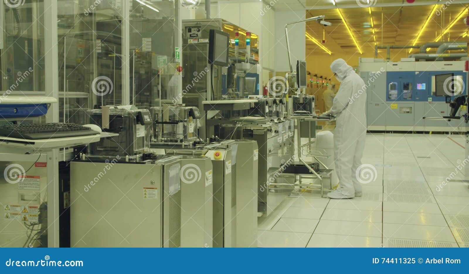 Silicon Wafer Manufacturing Process in a Clean Room Stock Video Video