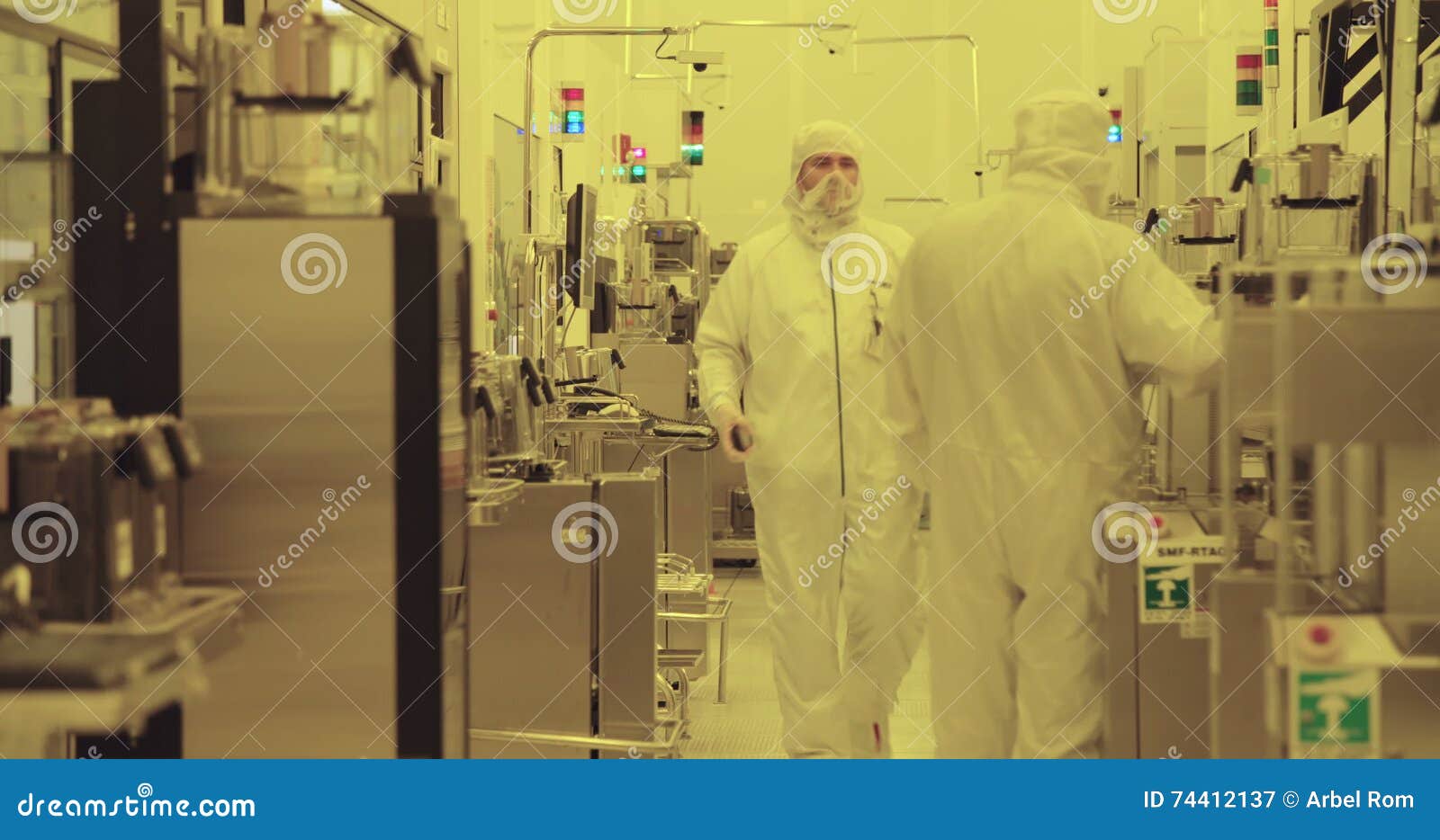 Silicon Wafer Manufacturing Process in a Clean Room Stock Video Video