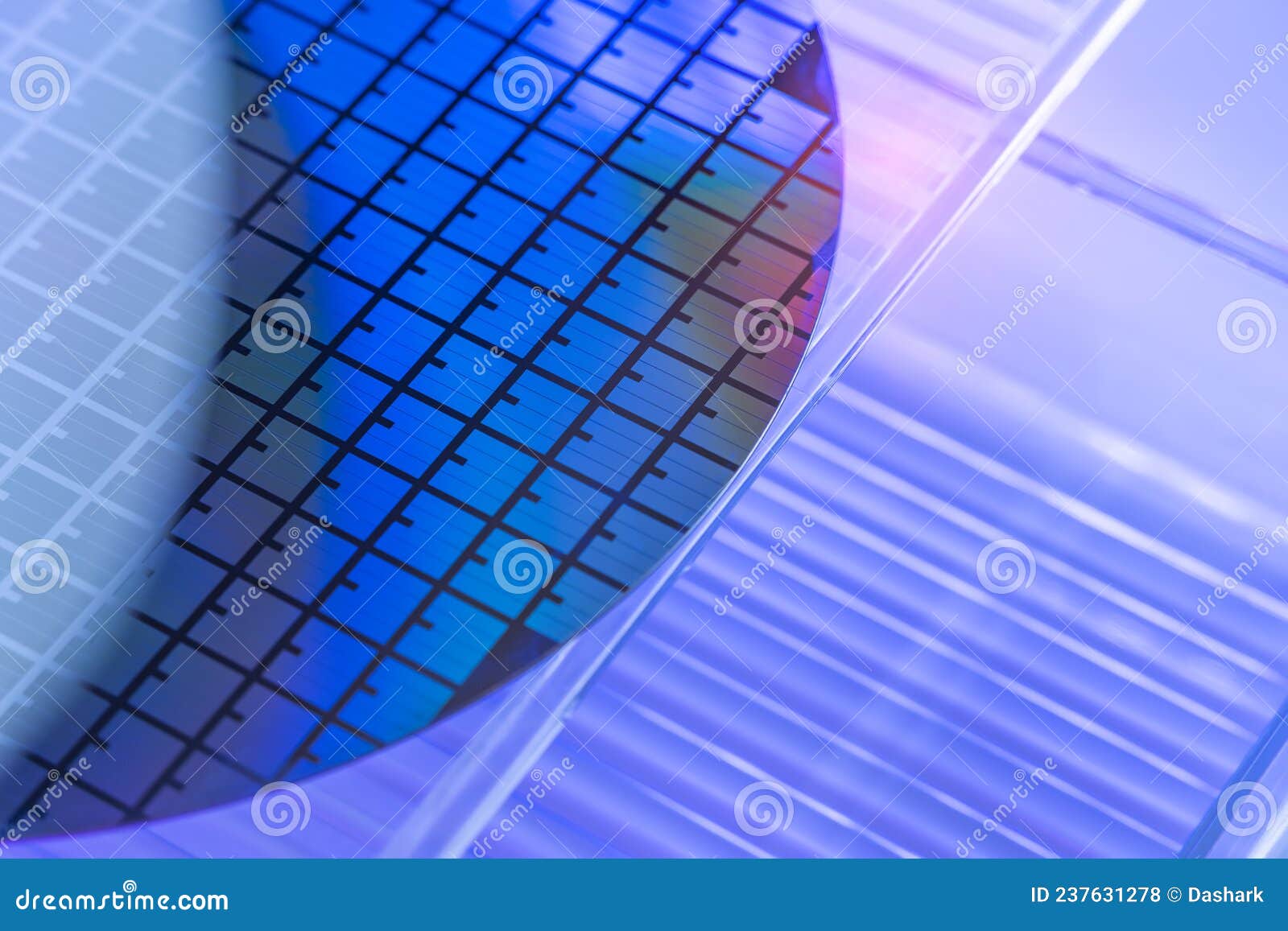 silicon wafer with microchips used in electronics