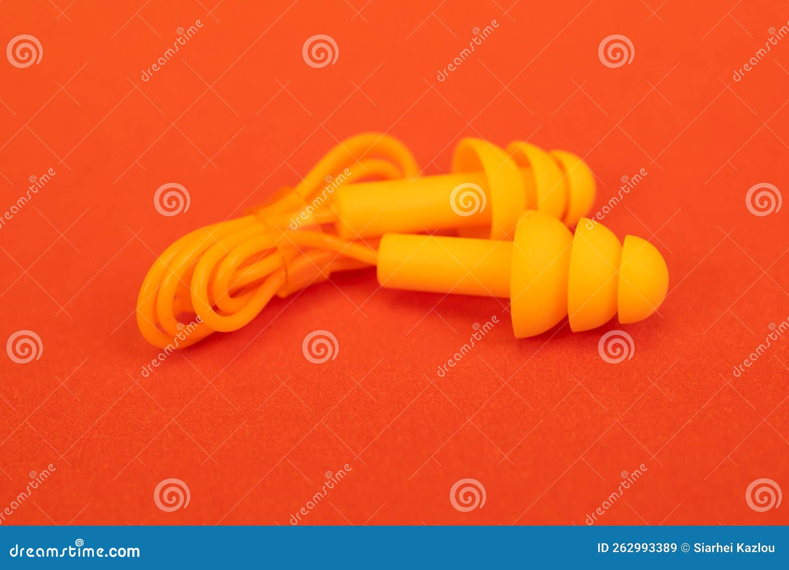 Silicone Ear Plugs for Human Ears on Red Background Stock Image Image