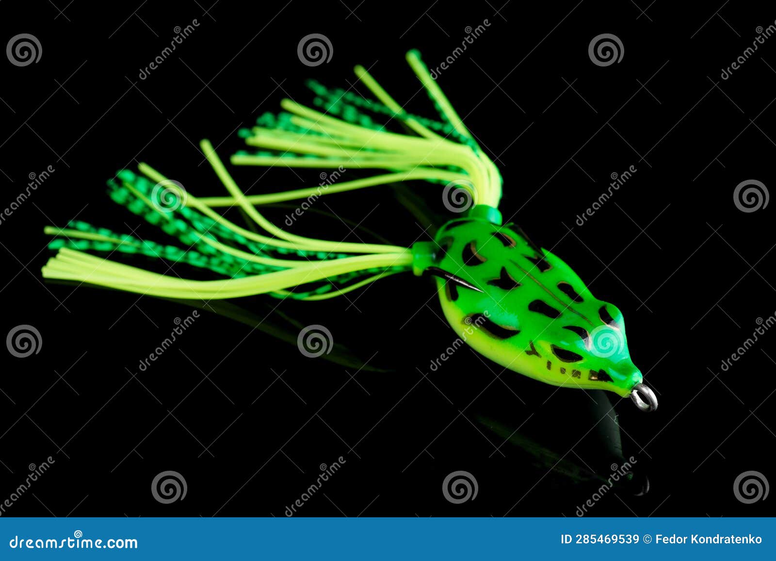 Silicone Frog - Top Water Bait for Pike or Large Mouth Bass Fishing  Isolated on Black Stock Image - Image of sport, predator: 285469539