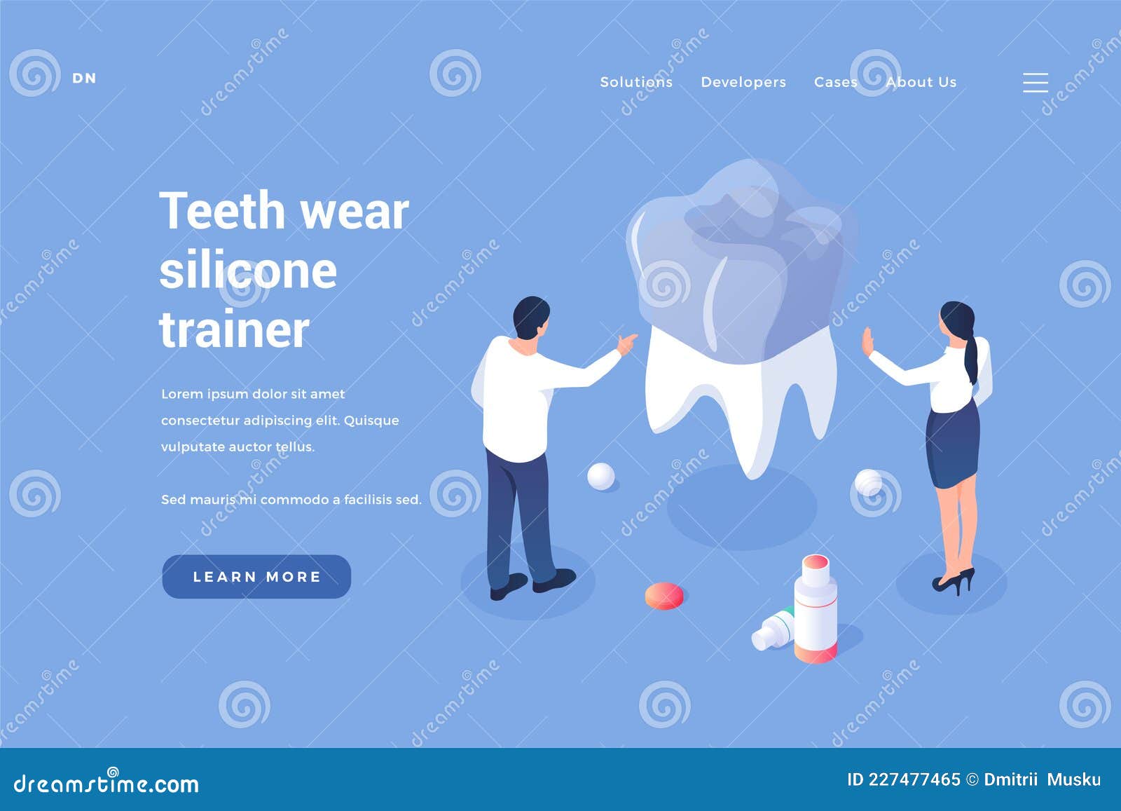 Silicone Pad Against Tooth Wear. Dentists Install Dental Pad Exerciser