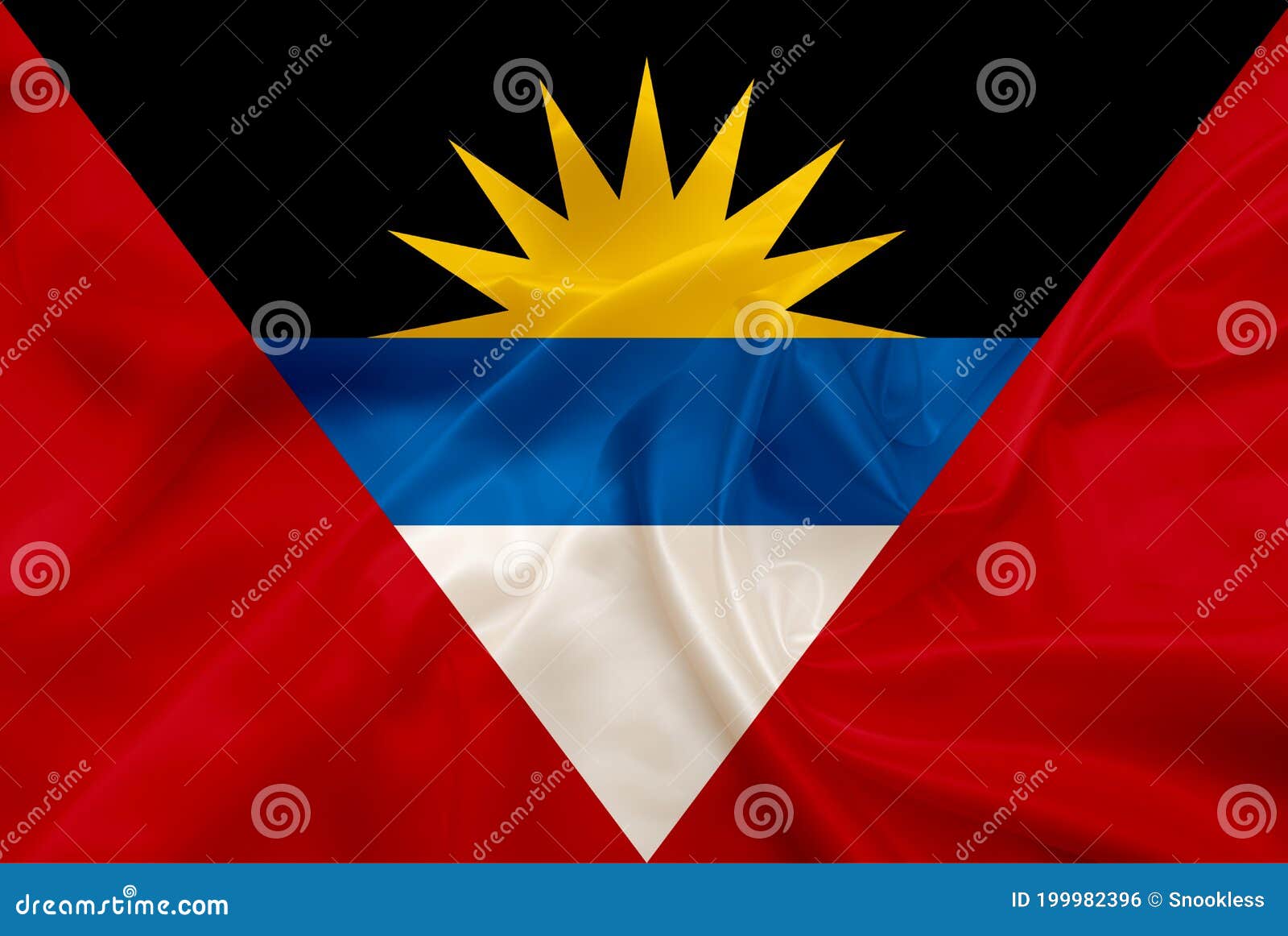 silk antigua and barbuda flag