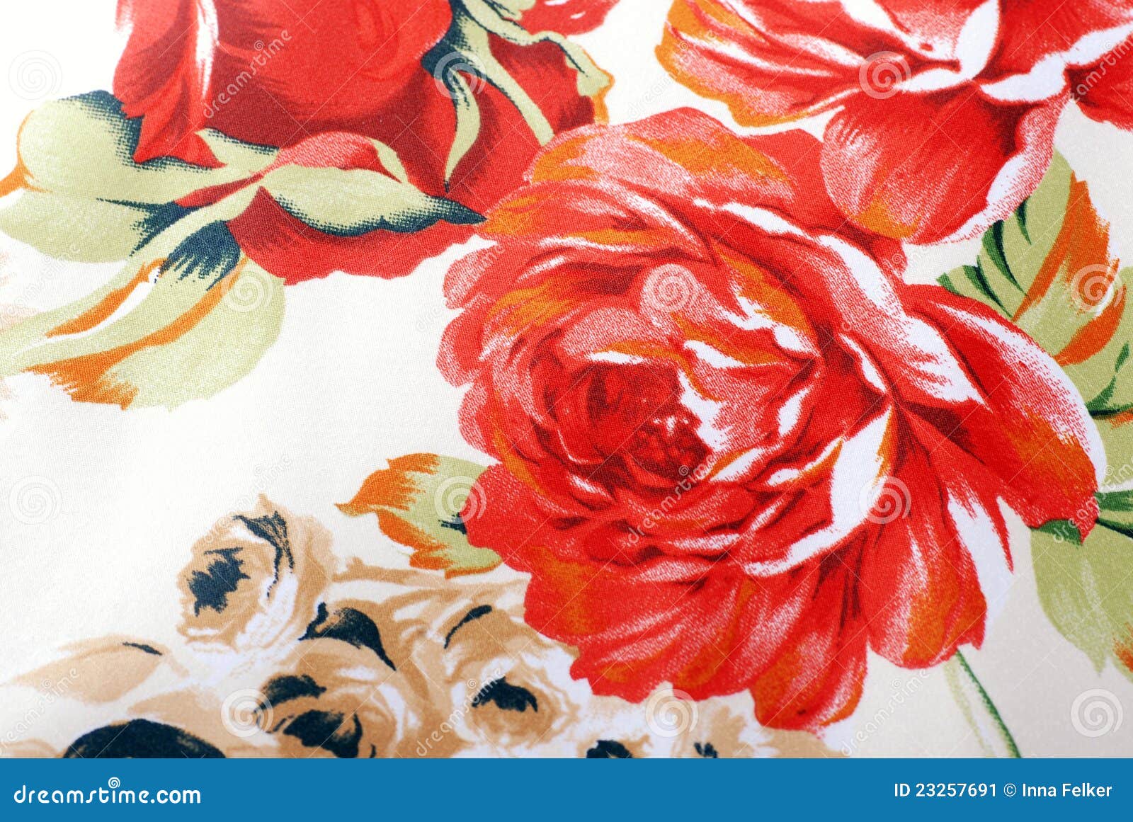 Silk Floral Fabric with Red Rose Stock Image Image of design, foliate