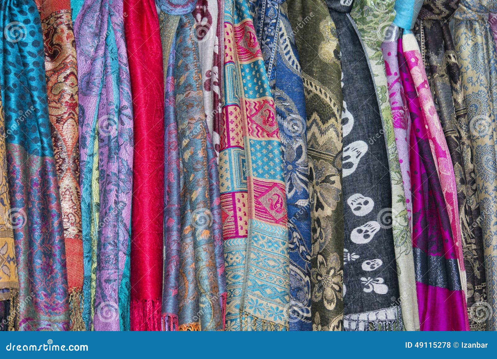 Silk Pashmina on Display Sand for Sale Stock Photo Image of shawl