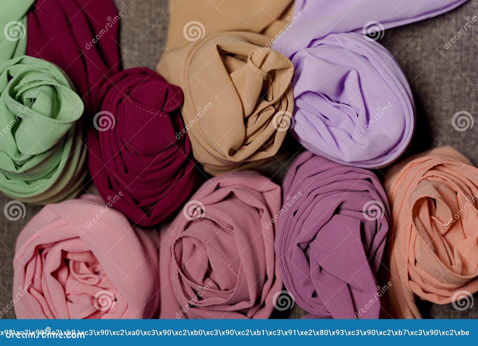 Silk Scarf Muslim. Multi-colored Plain Scarves. Stock Image - Image of ...