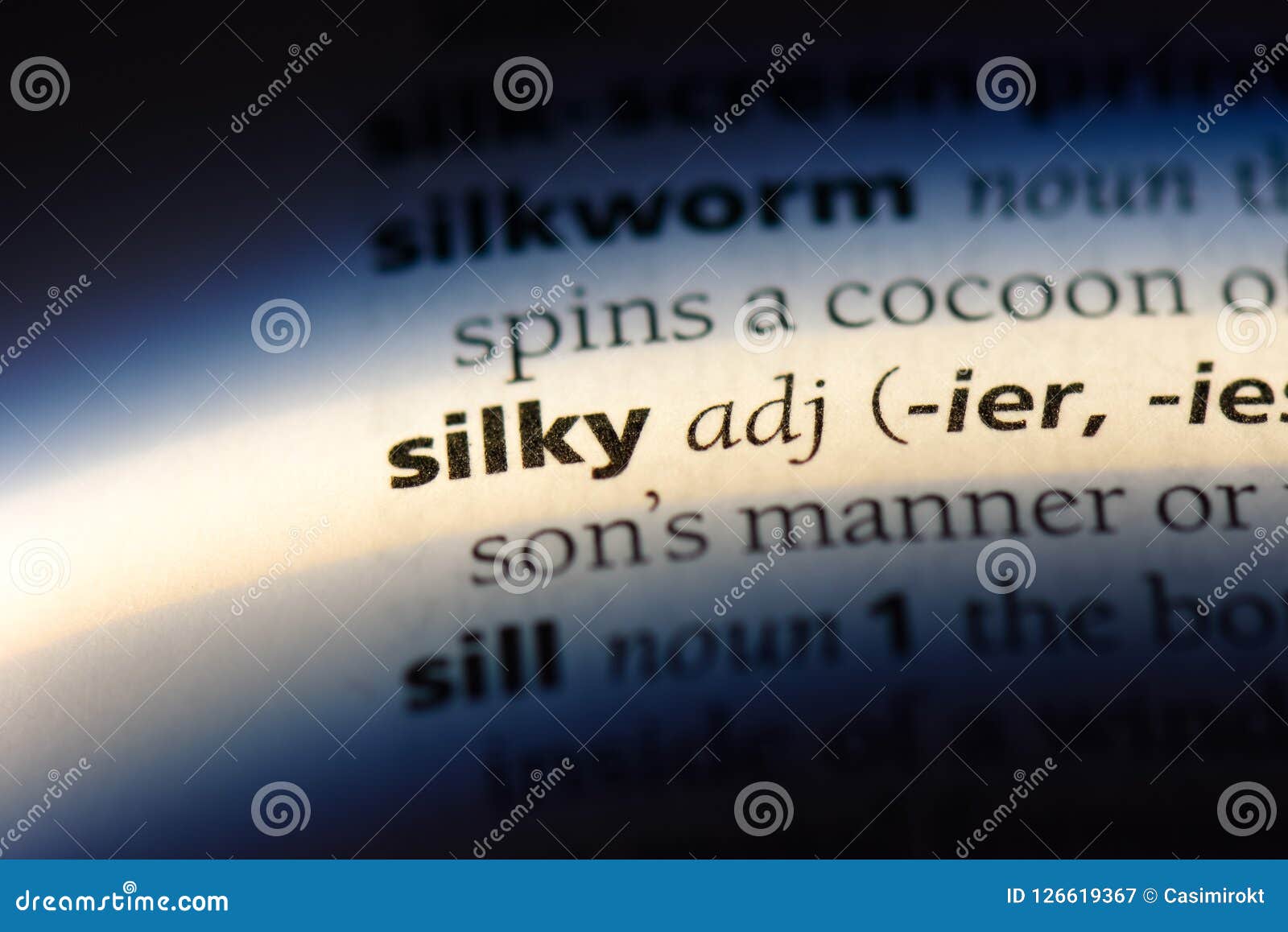 Silky stock image. Image of dictionary, closeup, idea 126619367