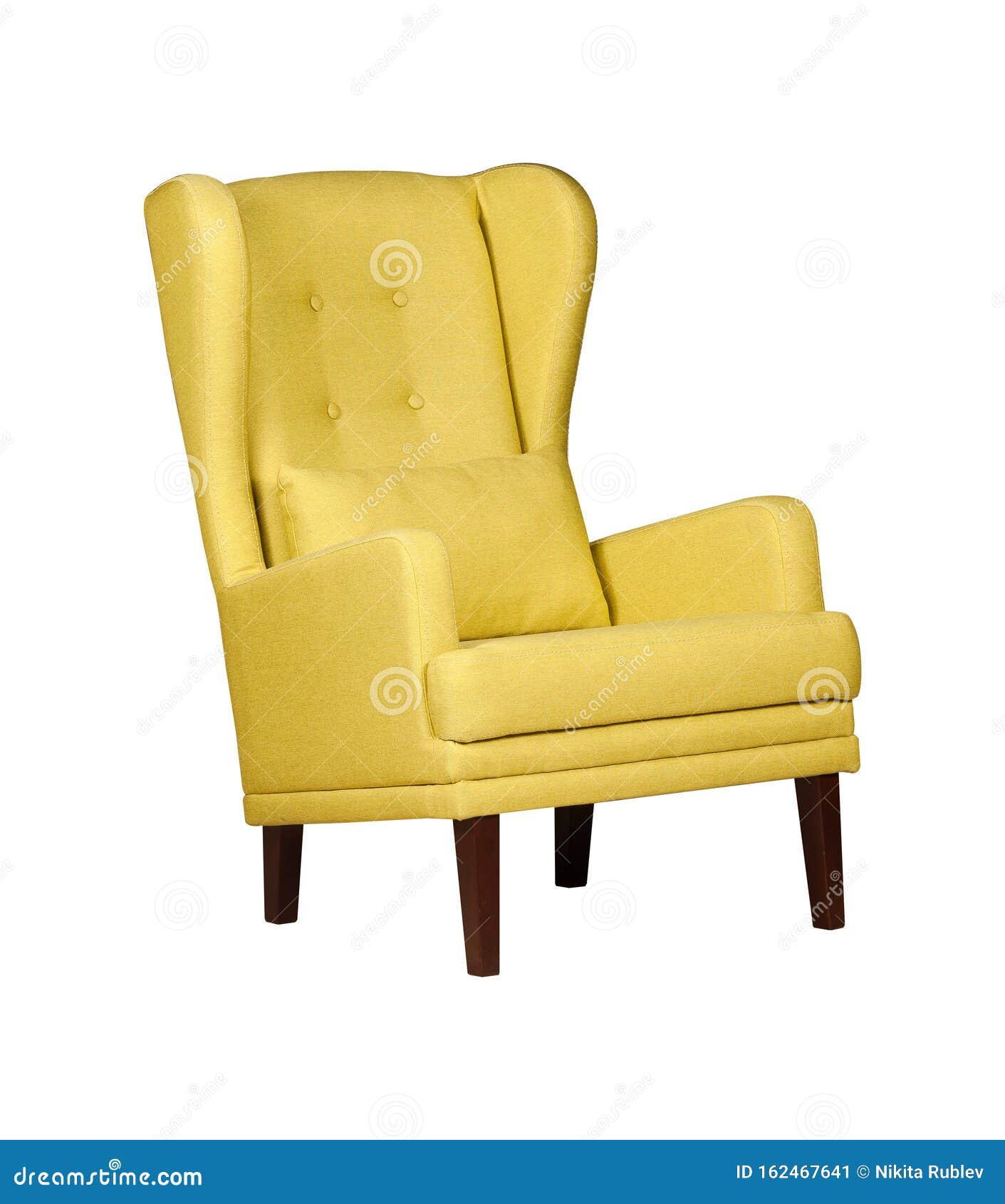 Silla Moderna Amarilla Aislada De Fondo Blanco Imagen de archivo