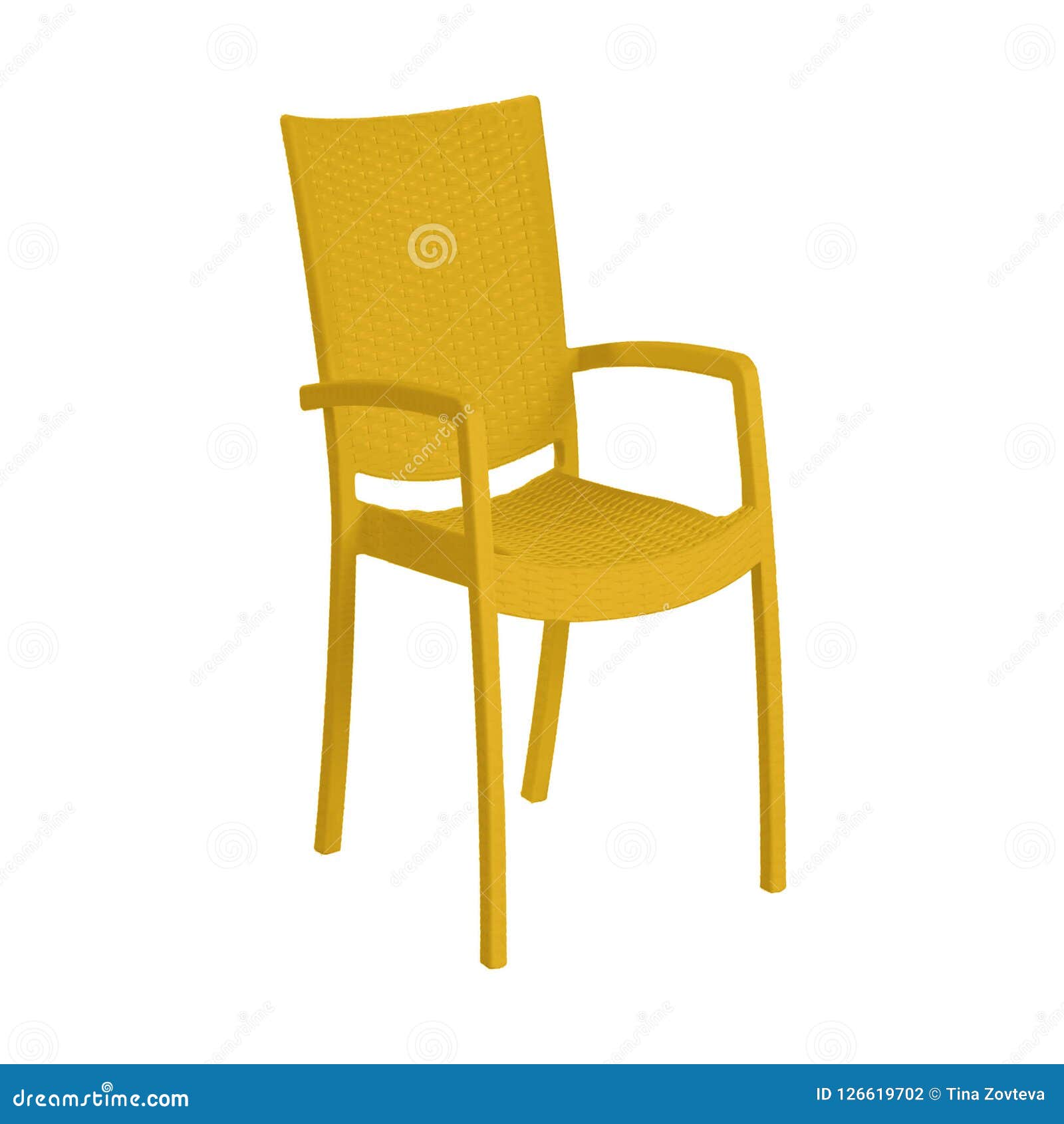 Silla Moderna Amarilla Aislada En Blanco Foto de archivo Imagen de