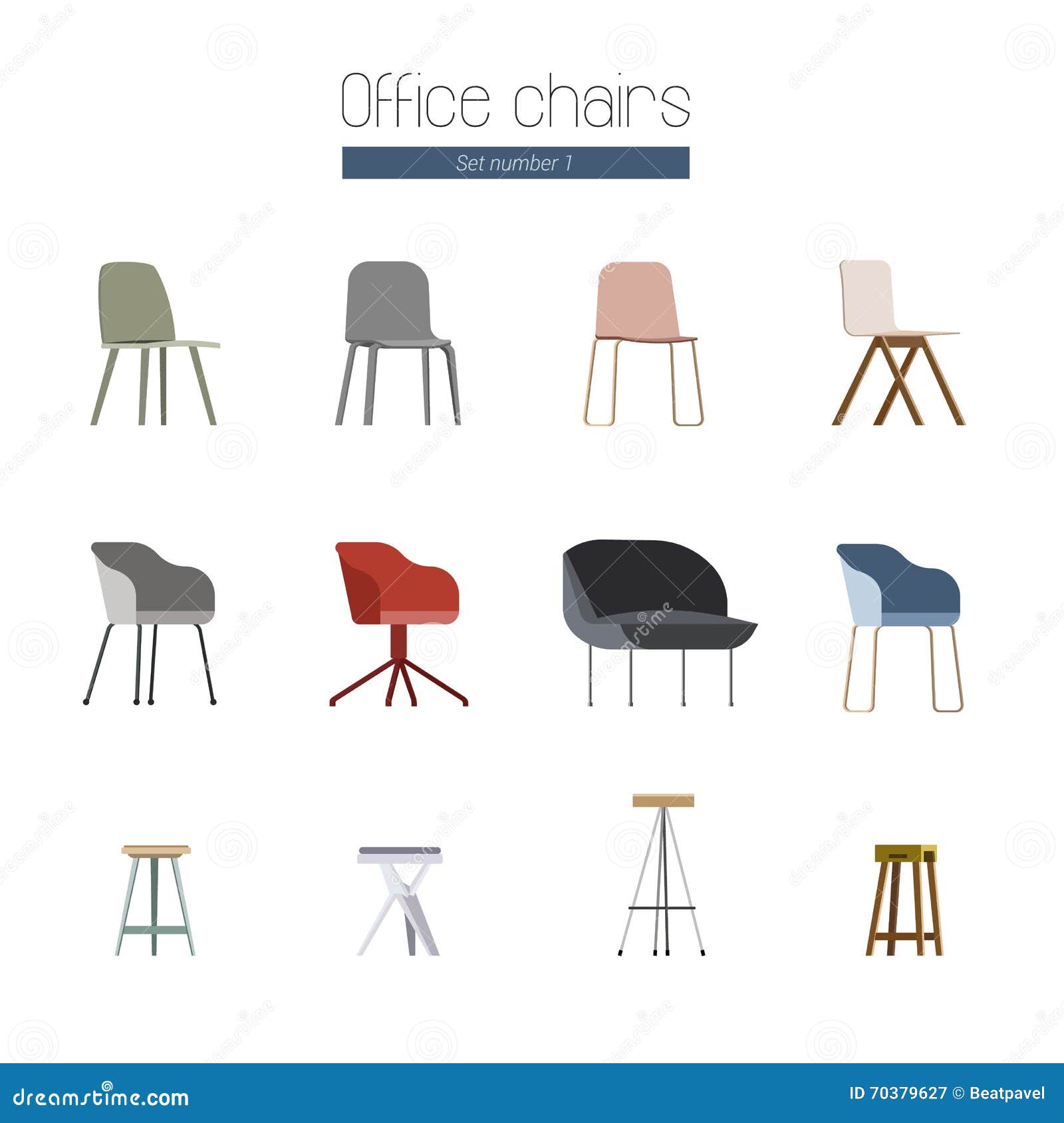 Escandinavas De Oficina Ilustración La Sillas Stock c53Aqj4RL