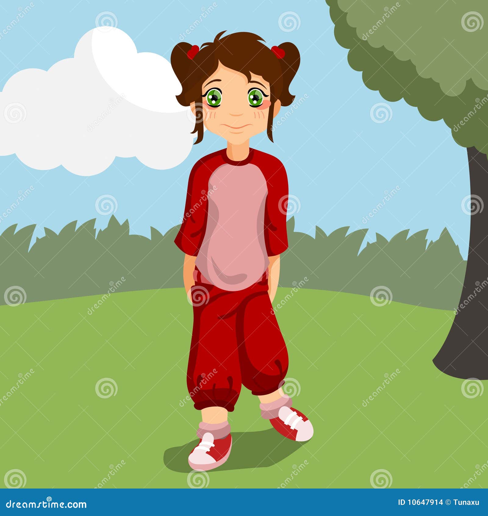 Silly girl stock vector. Illustration of shoes, meadow 10647914