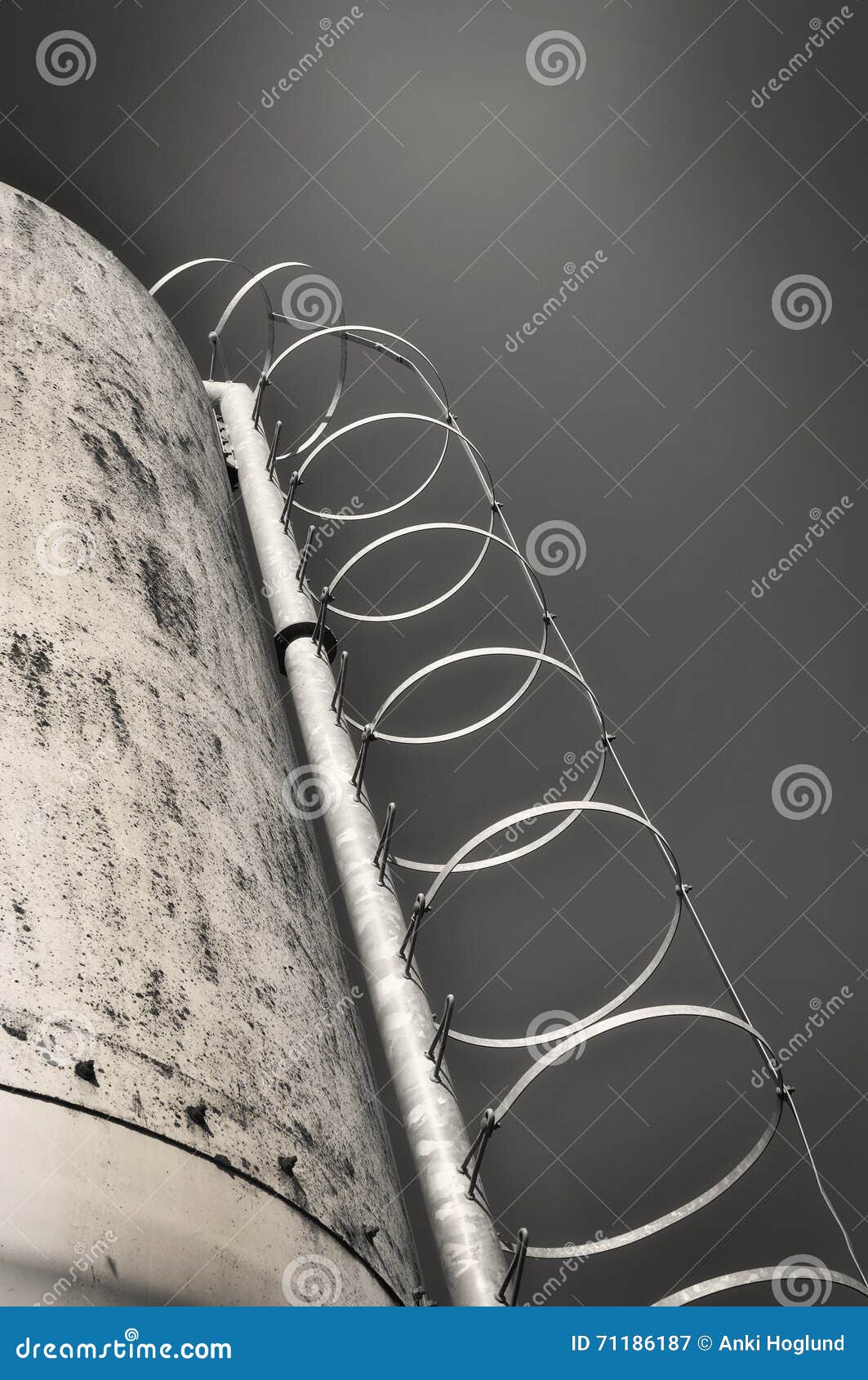 Silo and ladder. stock image. Image of grain, distortion - 71186187