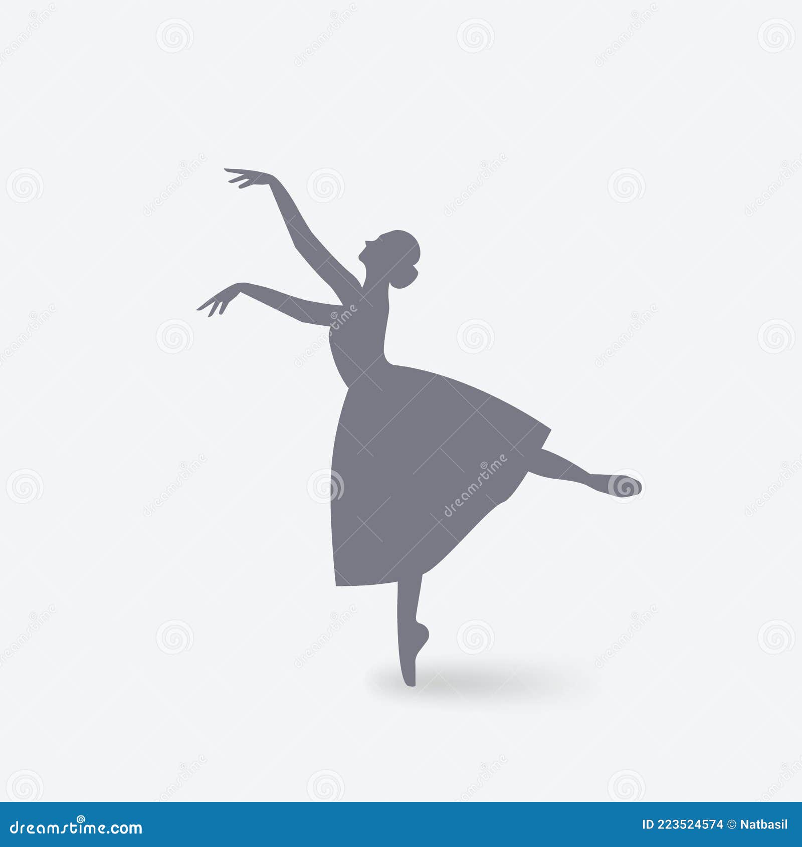 Silueta De Bailarina De Ballet De Chica Con Fondo Blanco Ilustración del  Vector - Ilustración de elegancia, fondo: 223524574