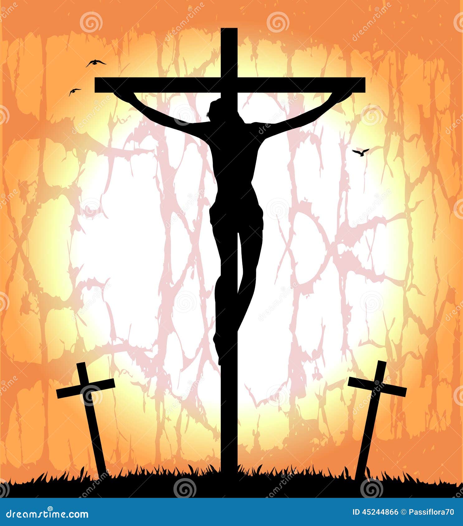 Silueta De Cristo En La Cruz Ilustración del Vector - Ilustración de rezo,  pecadores: 45244866, image size:1487x1690