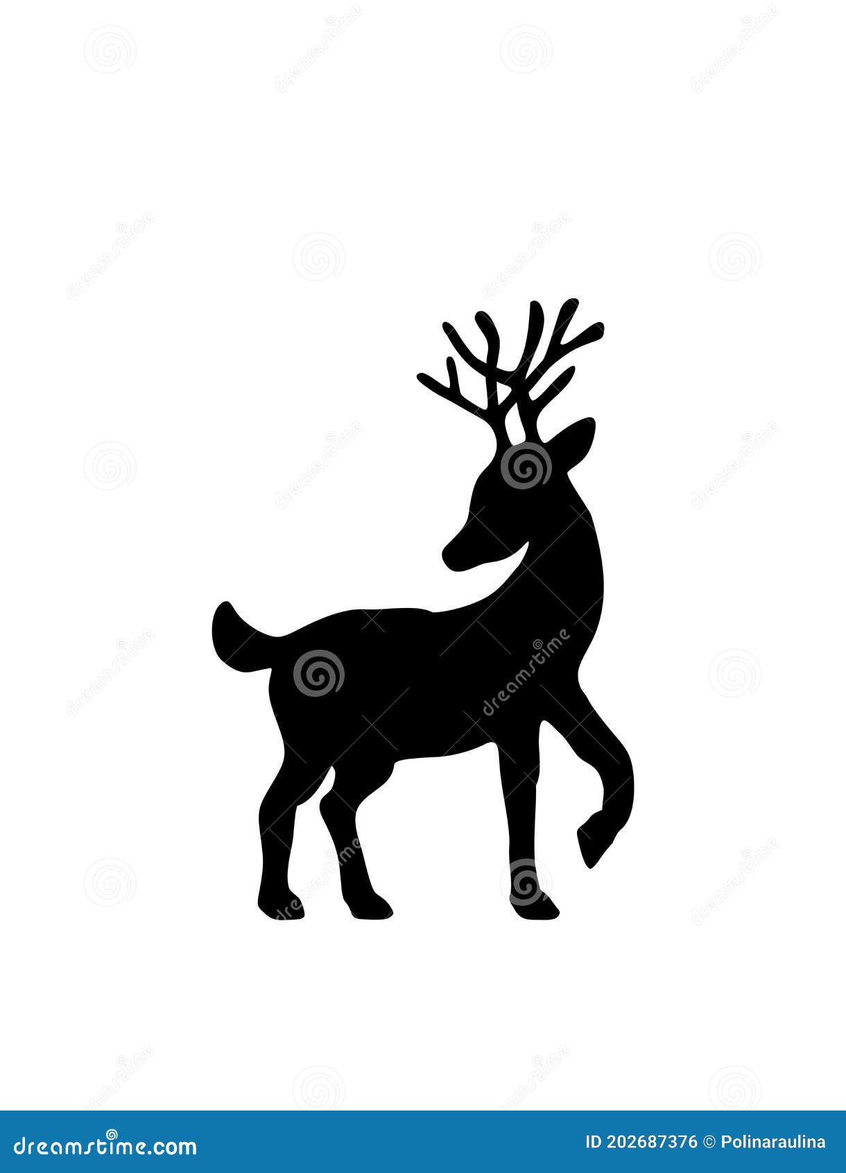 azúcar Estrecho Pizza Silueta De Dibujo De Reno De Navidad Negra. Ilustración del Vector -  Ilustración de animales, bordado: 202687376