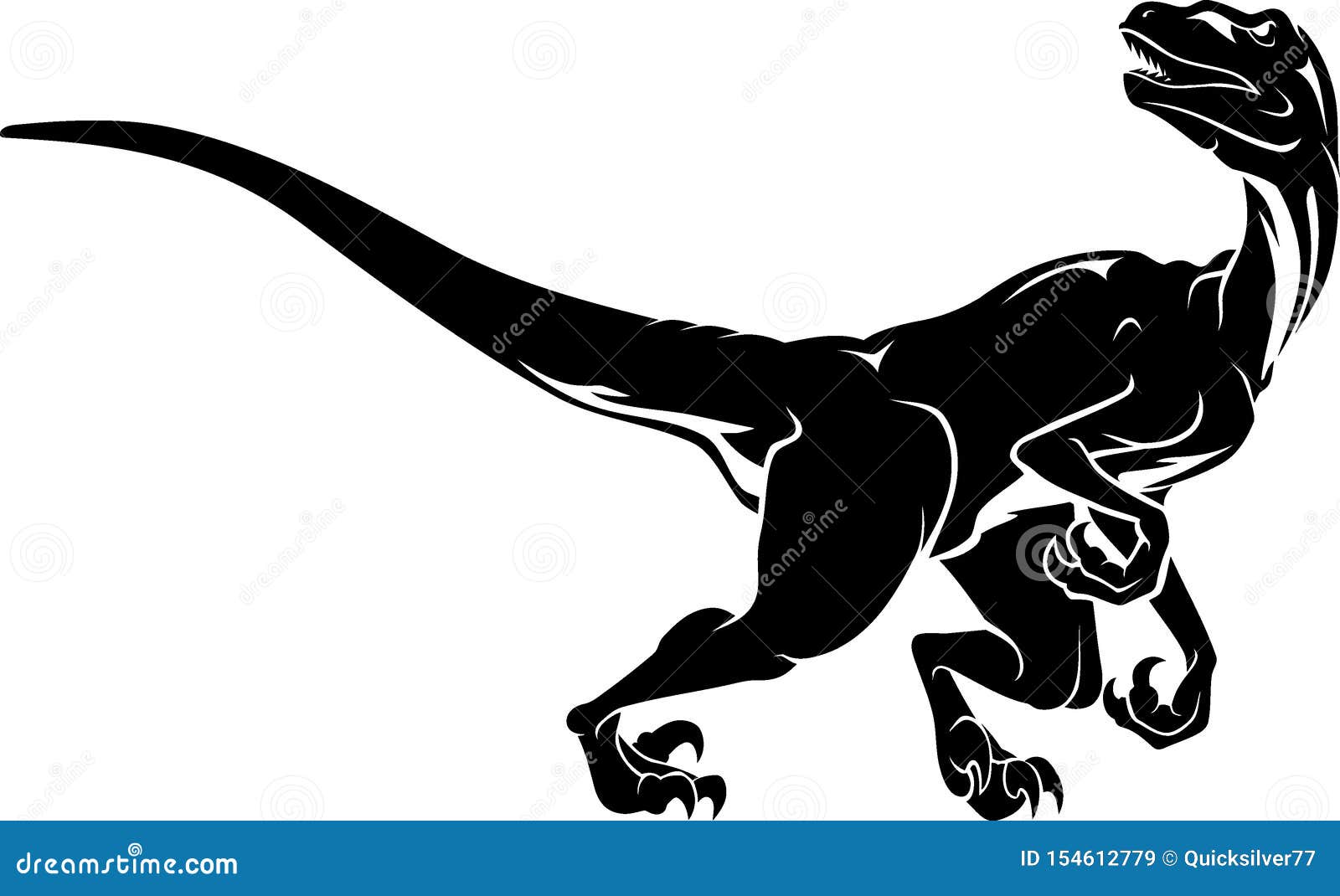 Silueta De Dinosaurios De Velociraptor, Cuerpo Completo Ilustración del  Vector - Ilustración de vector, peligroso: 154612779