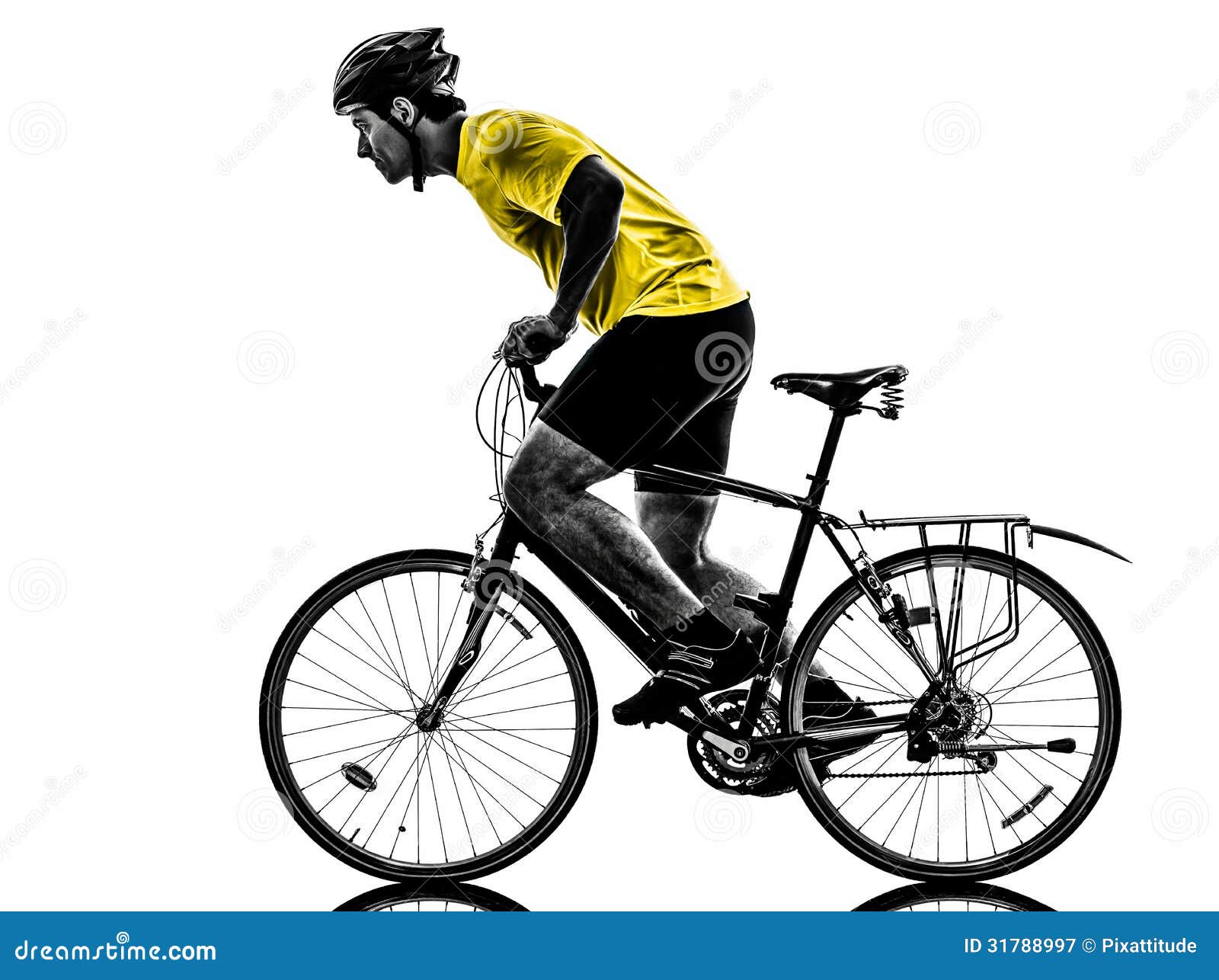 Silueta De La Bici De Montaña Del Hombre Que Monta En Bicicleta Imagen de  archivo - Imagen de tiro, entrenamiento: 31788997