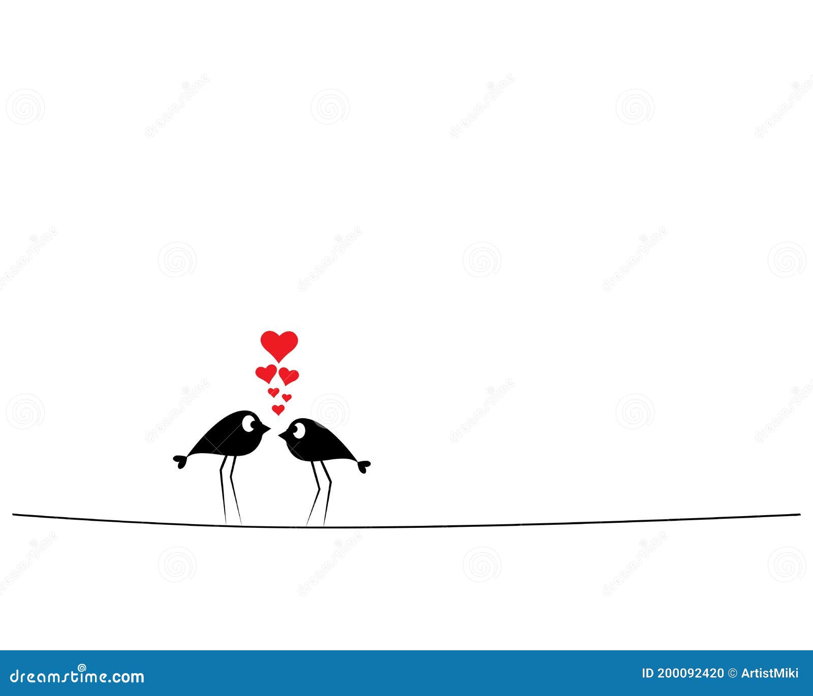 Silueta De Pareja De Pájaros En Alambre Vector Aves Enamoradas, Ilustración  De Dibujos Animados Decoración En Las Paredes, Decora Ilustración del  Vector - Ilustración de vector, lindo: 200092420