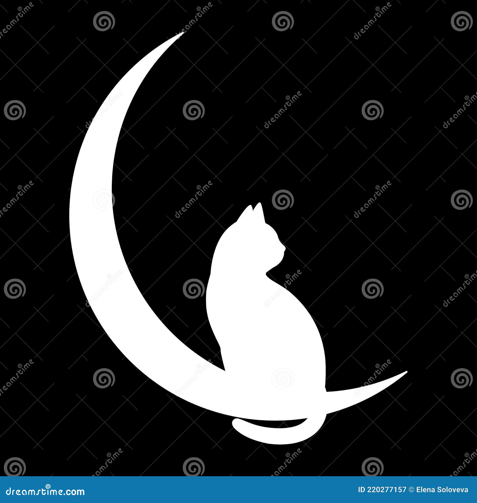 esconder Precursor esta Silueta De Un Gato En La Luna Sobre Un Fondo De Cielo Negro Ilustración del  Vector - Ilustración de pista, gato: 220277157