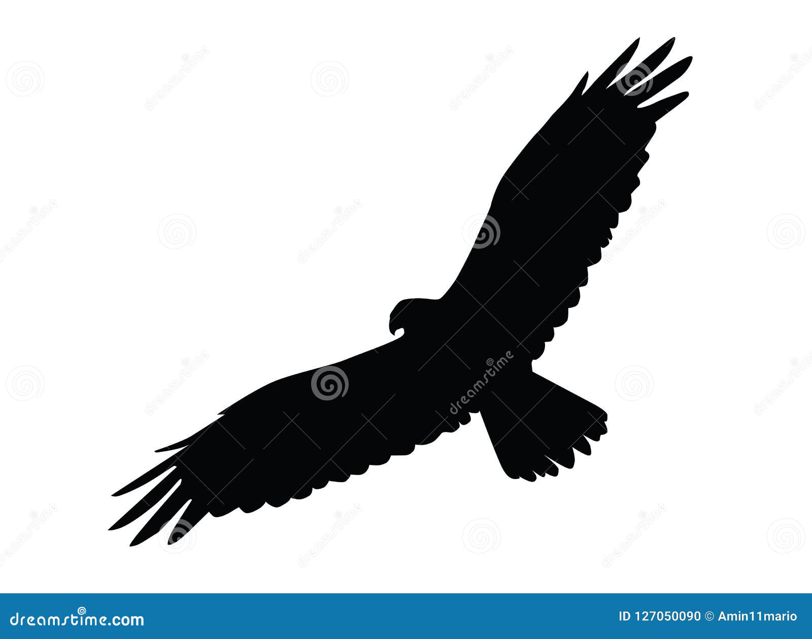 Silueta Del águila Que Agita Sus Alas Ilustración del Vector - Ilustración  de calvo, alas: 127050090