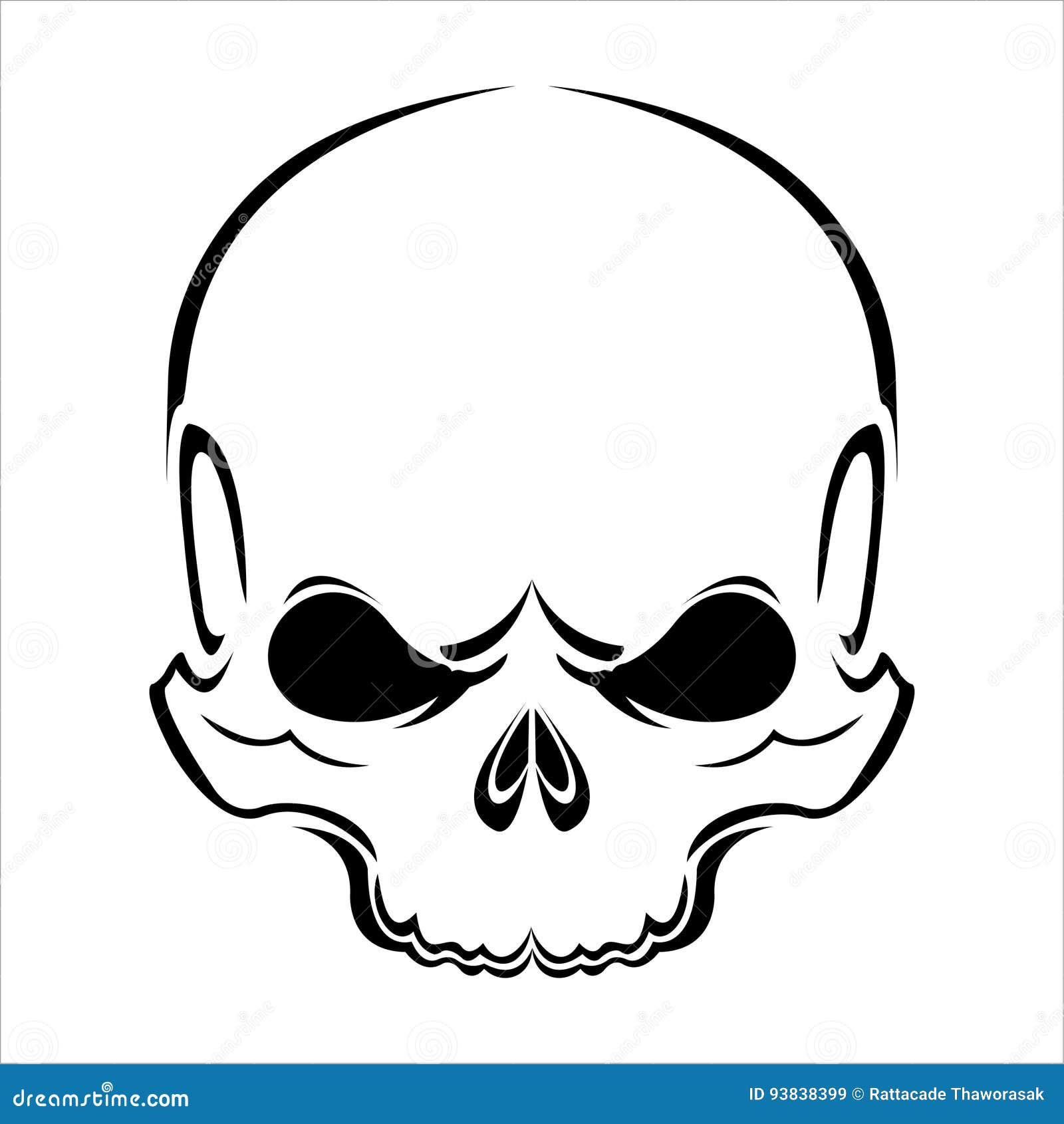 Silueta del cráneo ilustración del vector. Ilustración de muerto 93838399