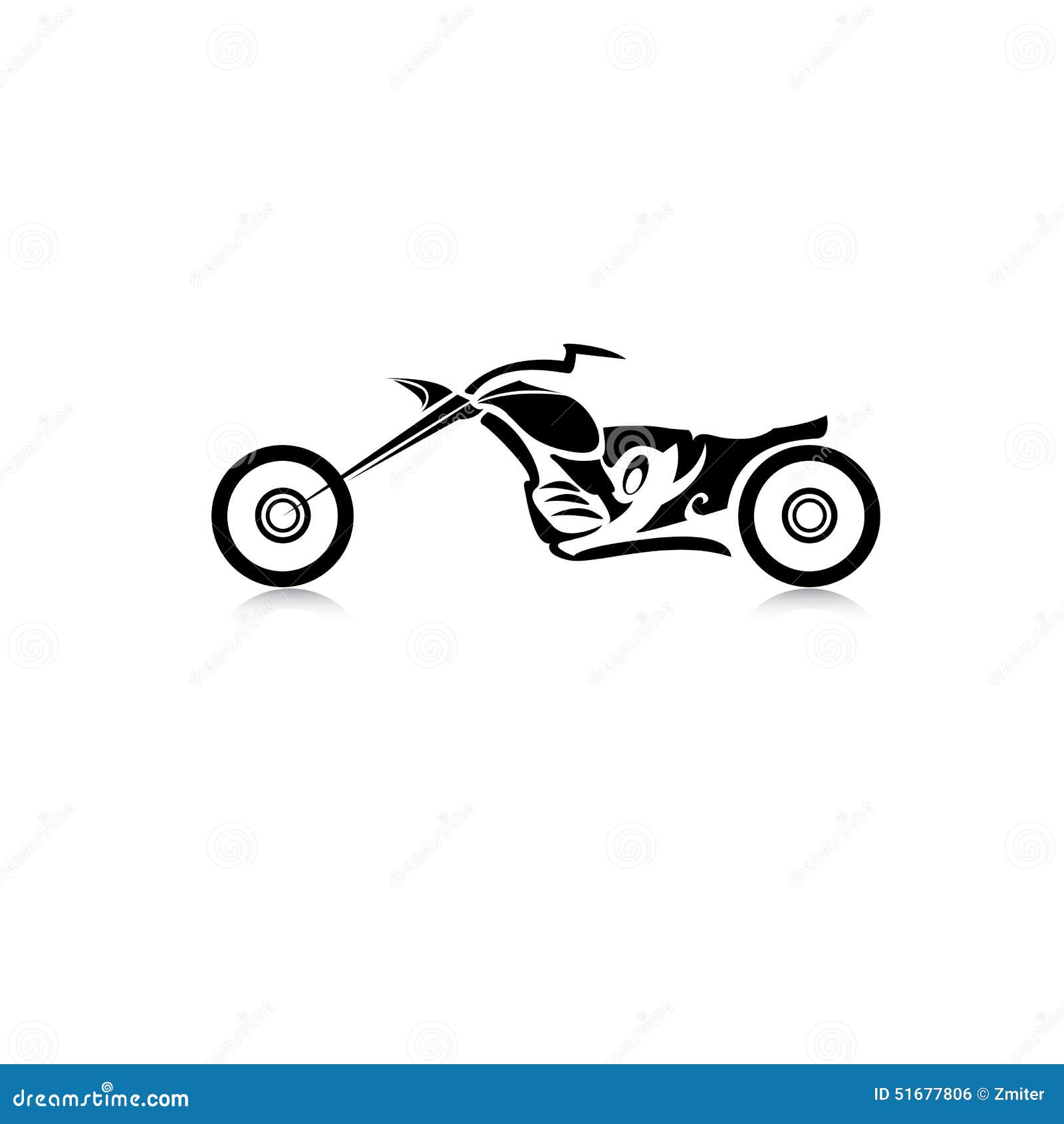 Silueta Del Vector De La Motocicleta Clásica Icono Del Moto Ilustración