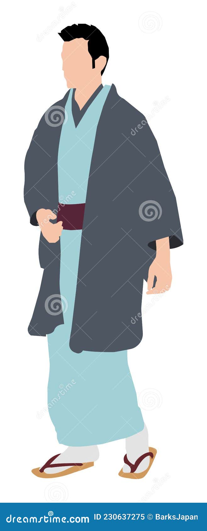 Silueta Hombre Con Kimono Japonés Ilustración Vectorial Ilustración del  Vector - Ilustración de humano, japonés: 230637275