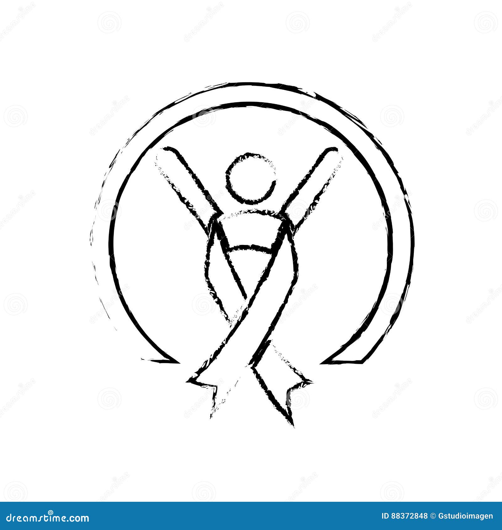 Silueta Humana Con Las Manos Para Arriba Ilustración del Vector -  Ilustración de icono, aislado: 81618057