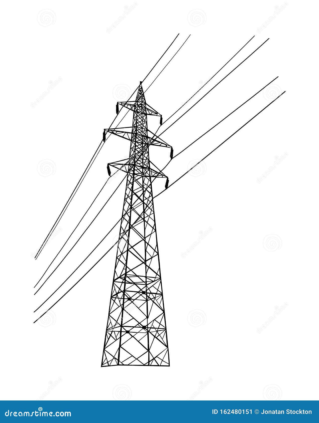 Silueta Vectorial De Torre De Transmisión Eléctrica De Línea De Alta Tensión  Aislada En Blanco Producción Y Distribución De Elect Stock de ilustración -  Ilustración de generador, vector: 162480151