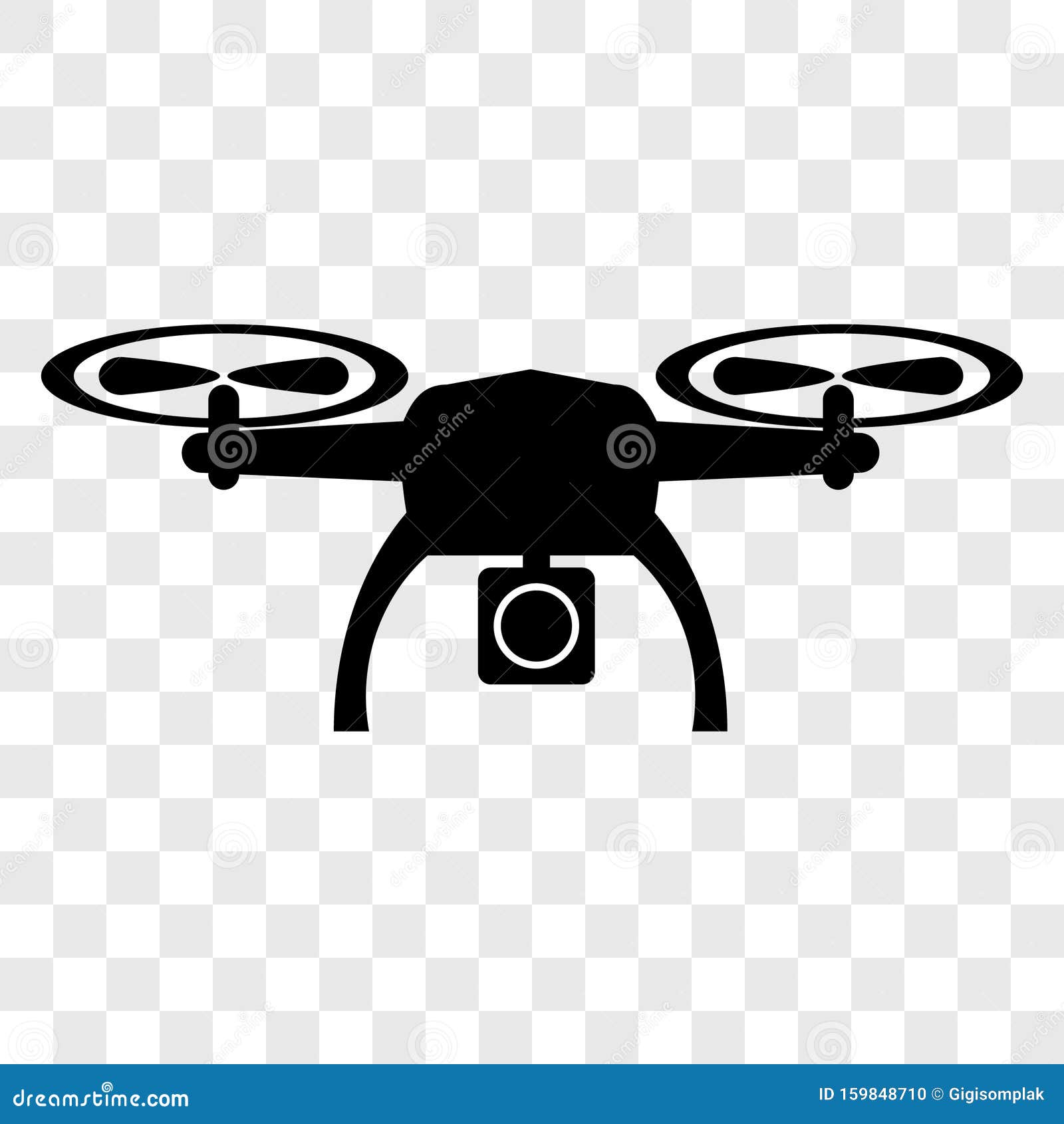 Silueta Vectorial Simple De Drones, Con Efecto Transparente De Fondo