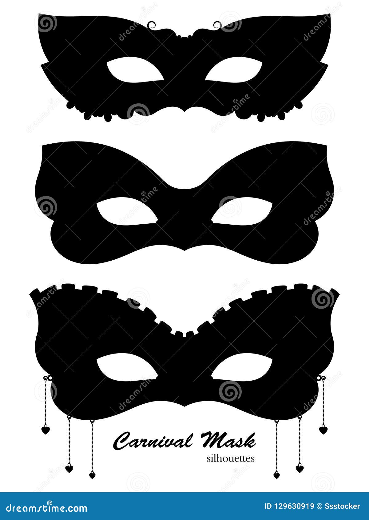 Icono de máscara de carnaval silueta de antifaz de vacaciones negro