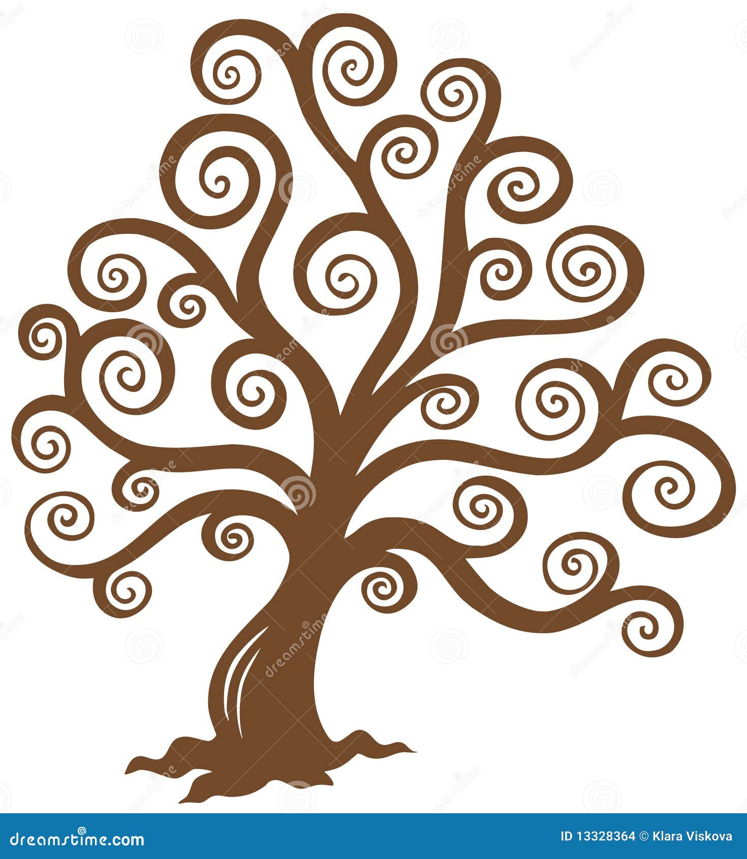 Fabuleux Siluetta Marrone Stilizzata Dell albero Illustrazione Vettoriale ML08