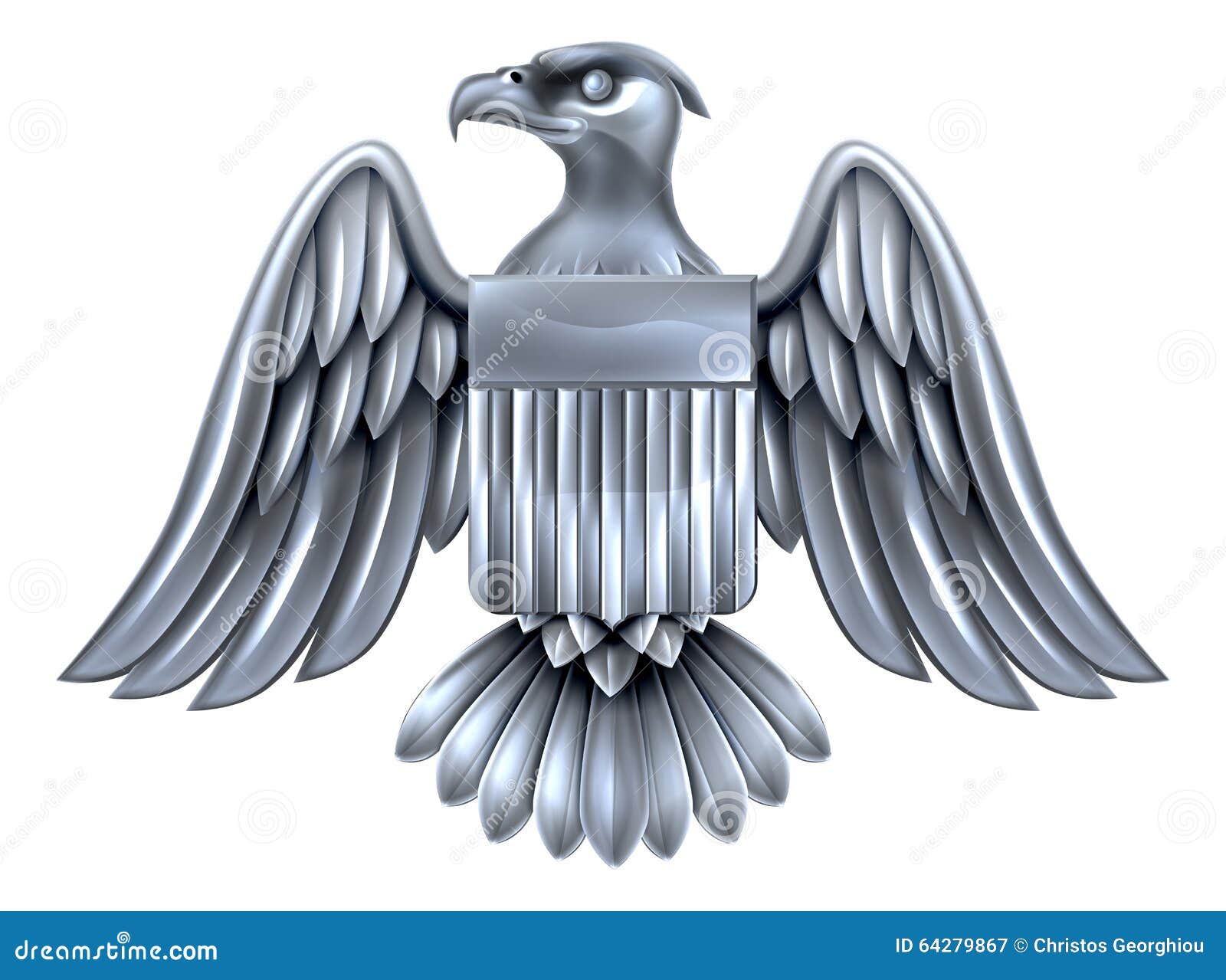 Silver American Eagle Shield Stock Vector - Image: 64279867