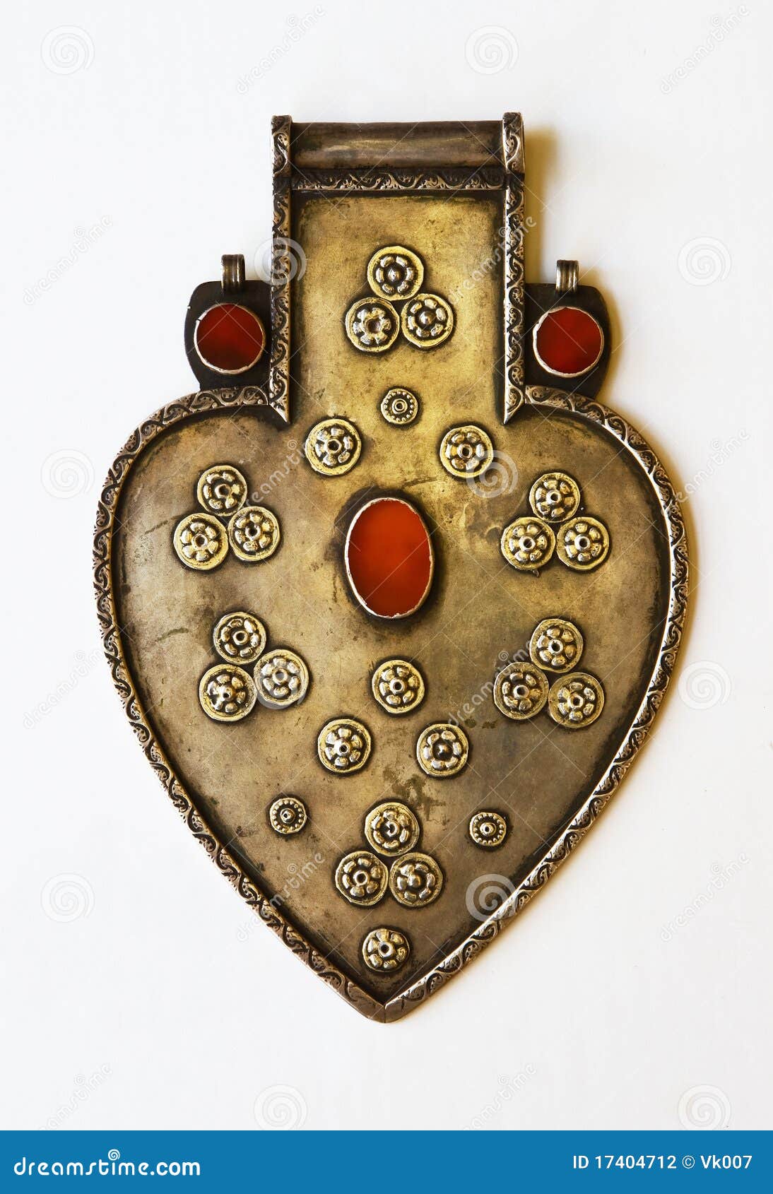 silver artifact in form of heart