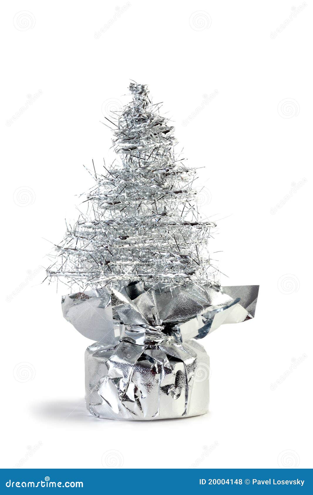 Silver Artificial Christmas Tree Made of Tinsel Stock Photo Image of