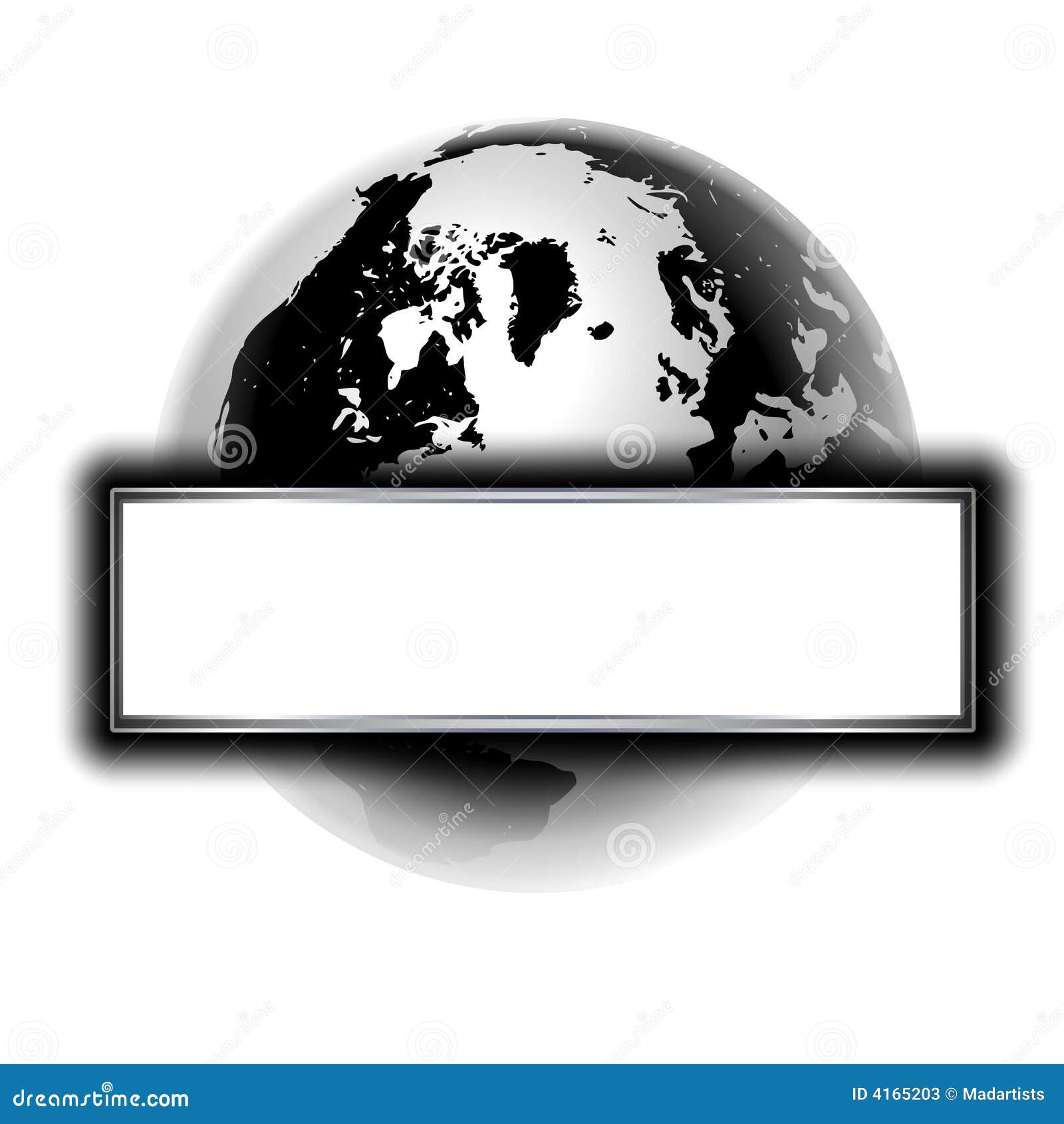 Silver Black Earth Logo or Banner Stock Illustration Illustration of