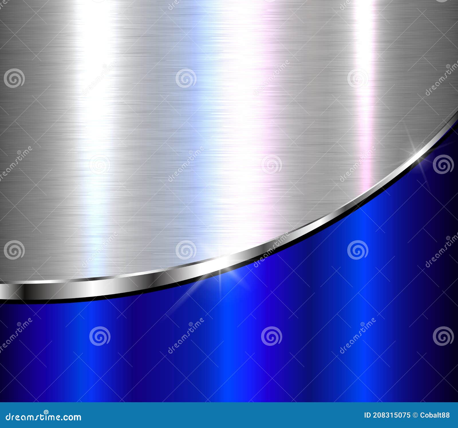 Silver Blue Metallic Background 3D Stock Vector - Illustration of glossy,  pattern: 208315075