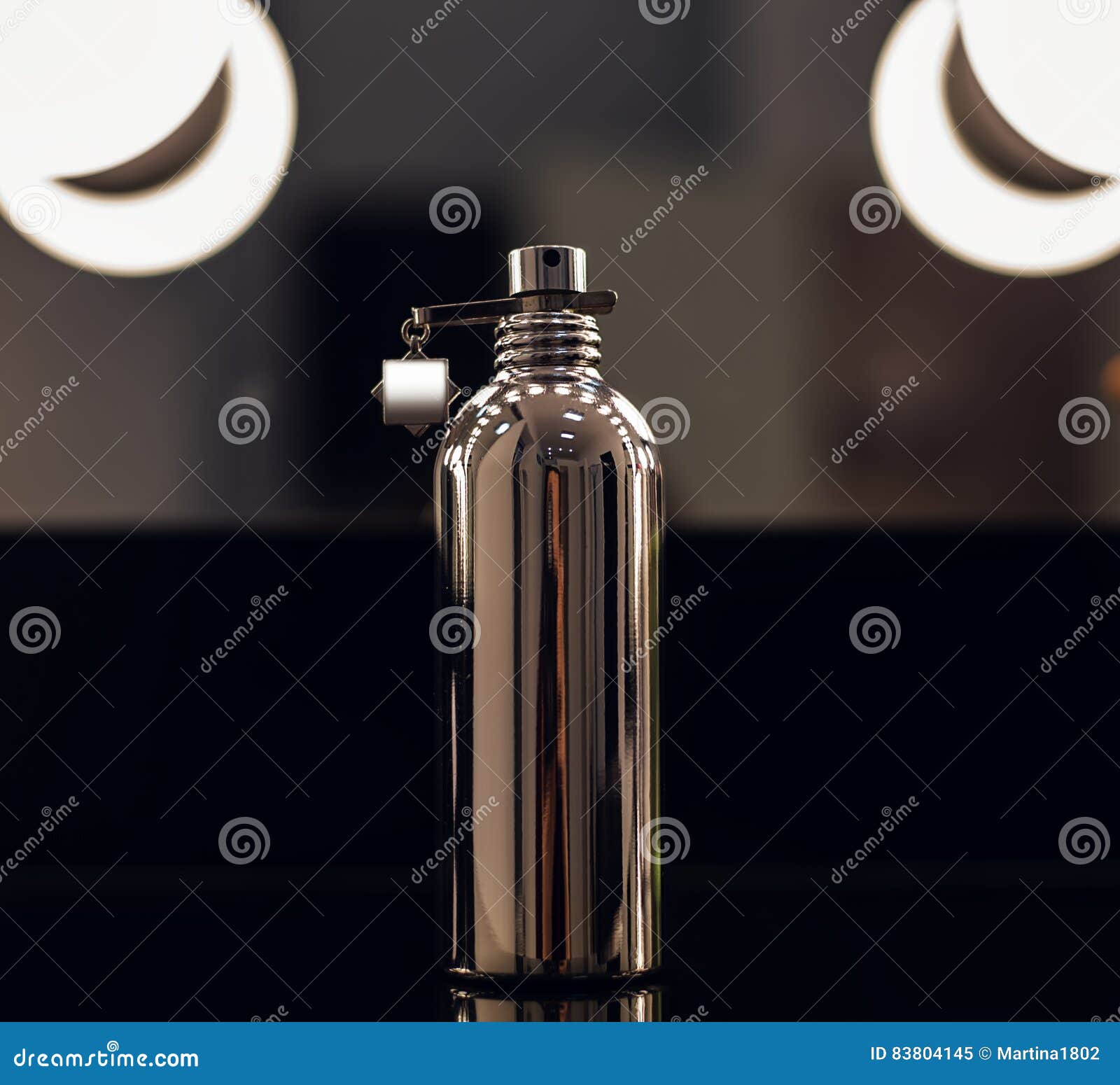 Silver bottle of perfume stock image. Image of glass 83804145