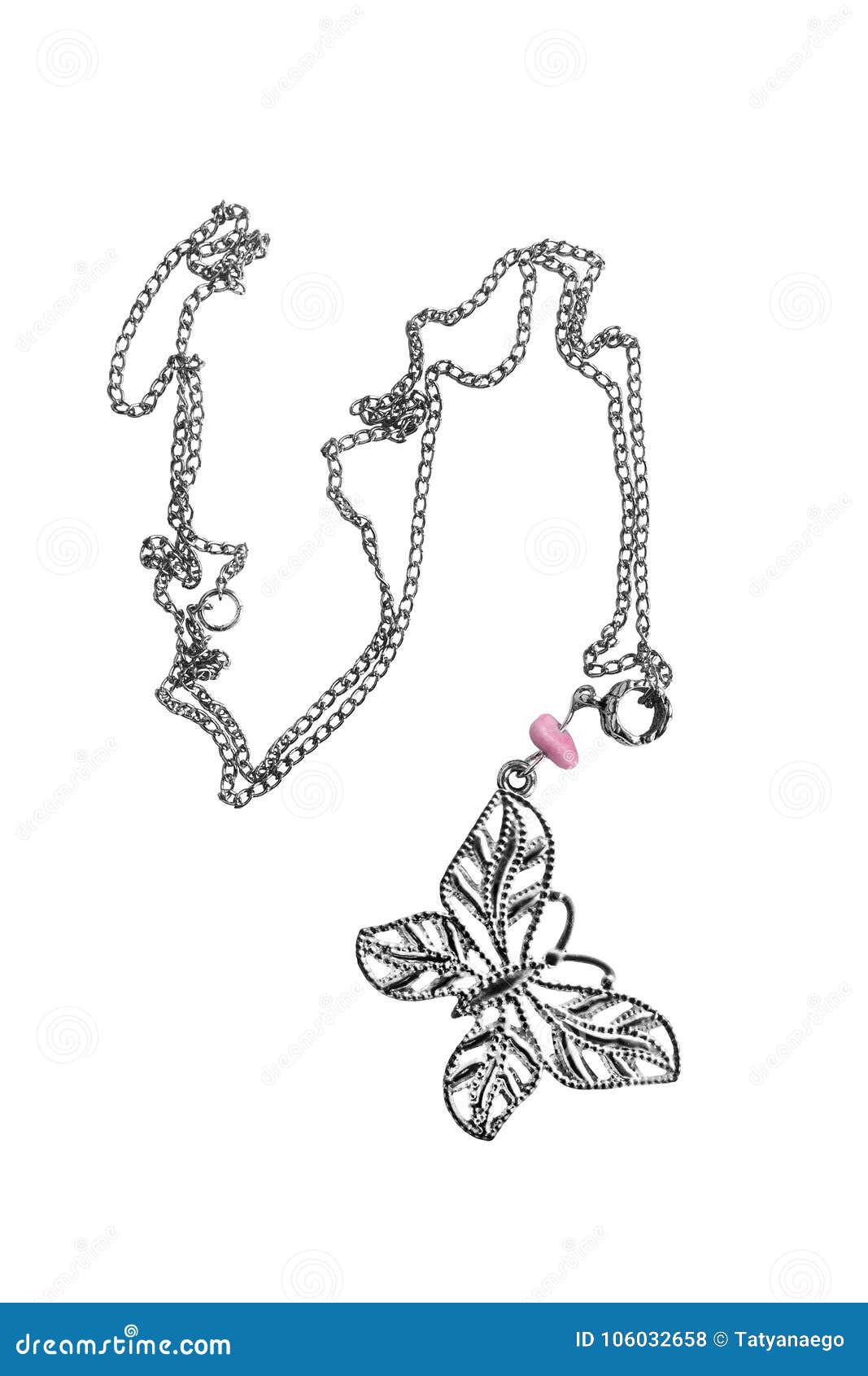 Silver butterfly necklace stock photo. Image of butterfly - 106032658