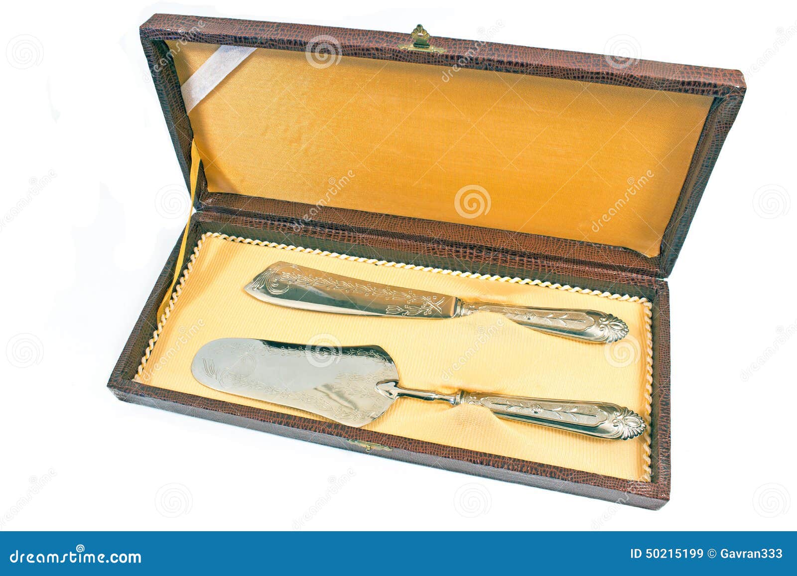 Silver Cake Knife and Spatula in Box Stock Image Image of cutlery