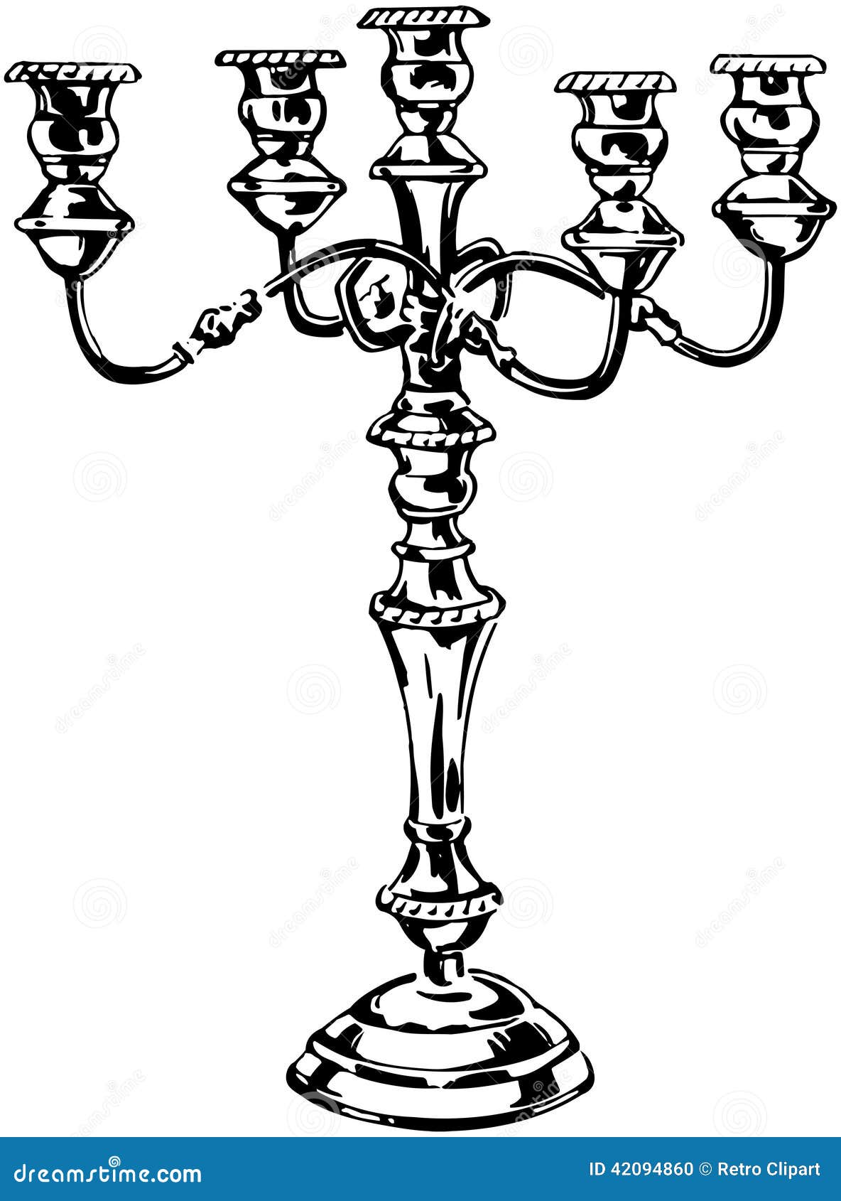 Silver Candelabra stock vector. Illustration of drawings 42094860