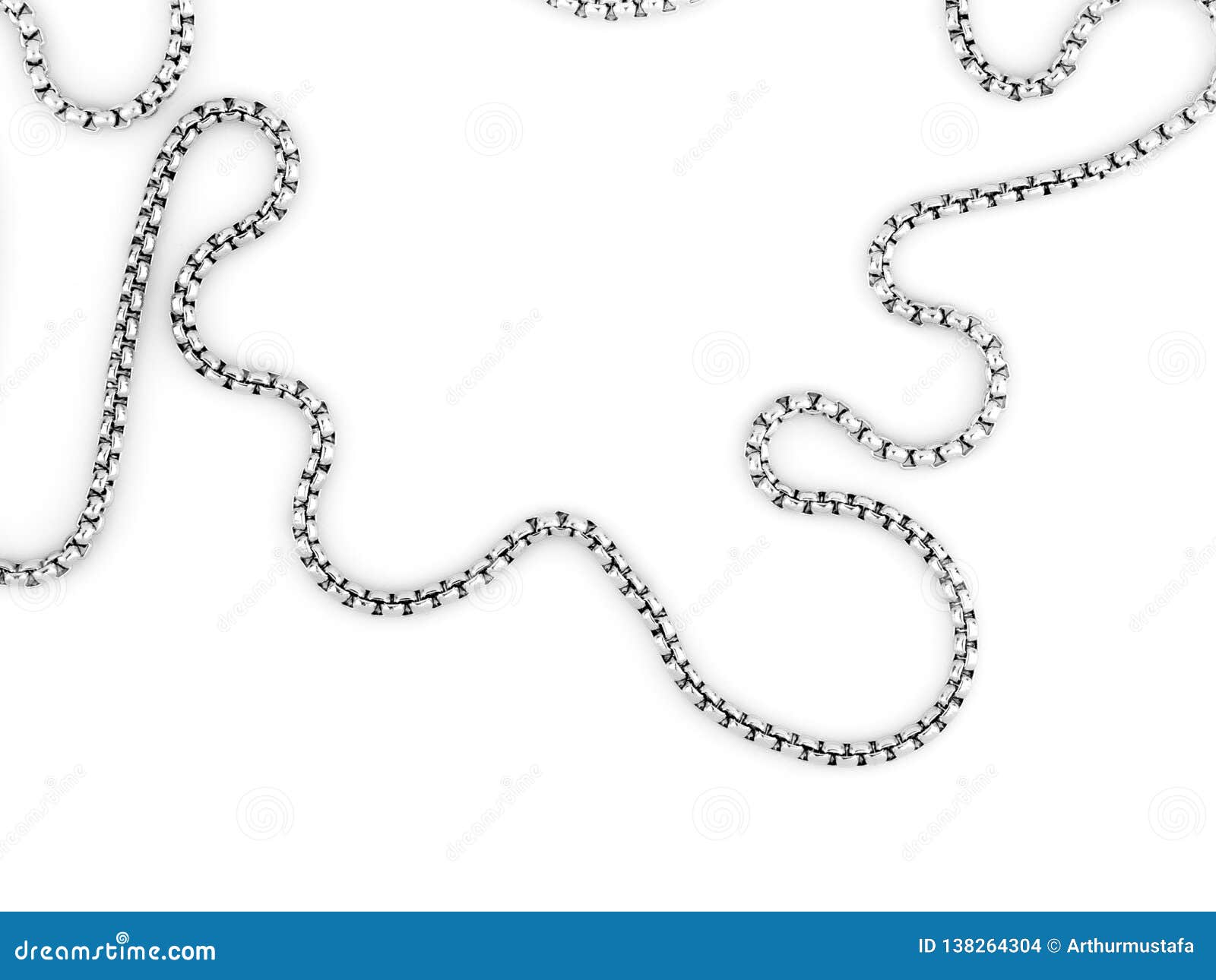 Silver Chain Necklace, Isolated on White Background Stock Photo - Image ...