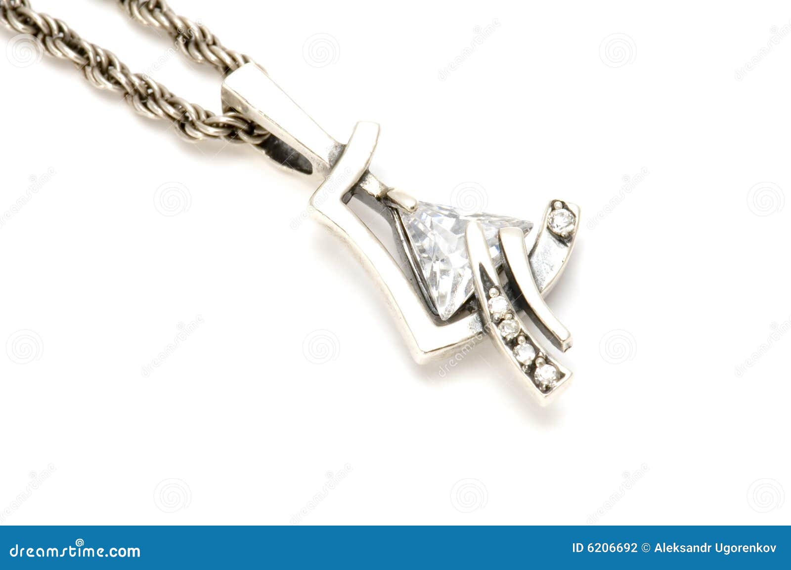 Silver chain with pendant stock photo. Image of ornament 6206692