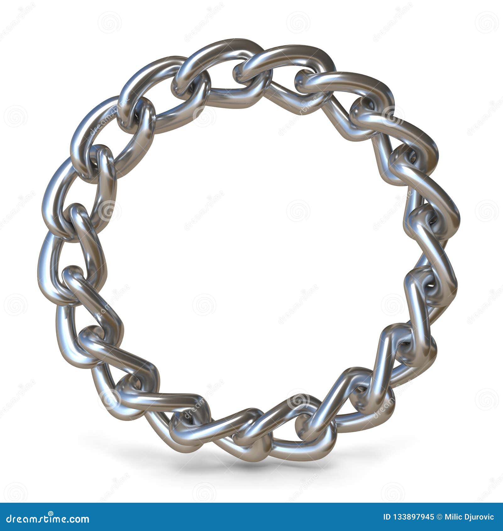 Silver Chain in Shape of Circle 3D Stock Illustration - Illustration of ...