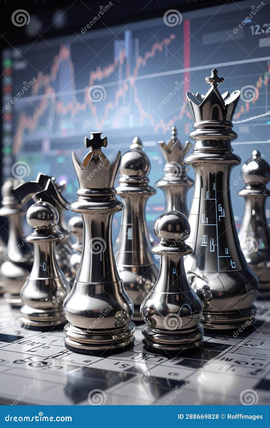 Silver chess pieces stock photo. Image of shiny, playing - 288669828