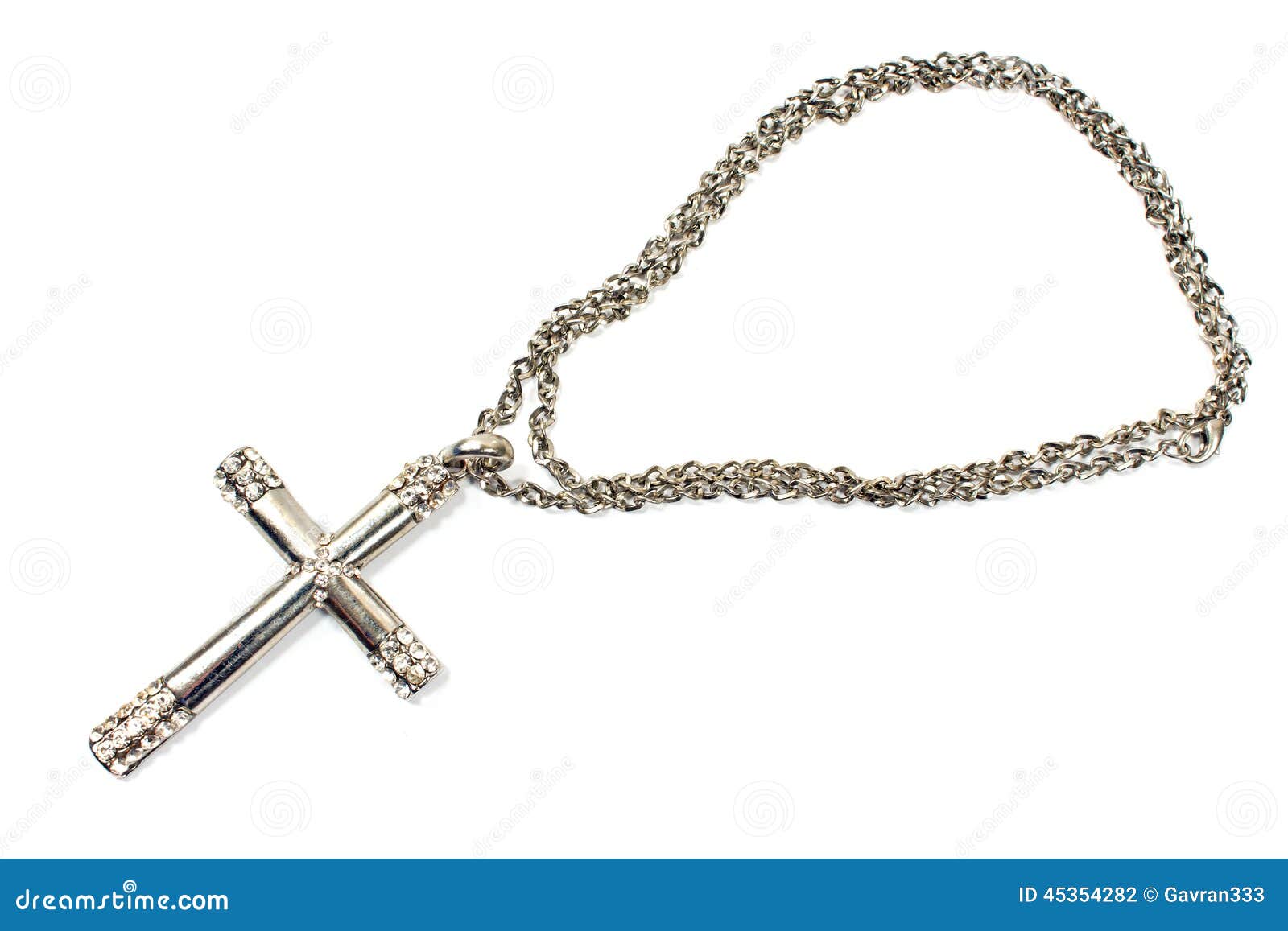 Silver Christian Cross Necklace Stock Photo - Image of rescue, death ...