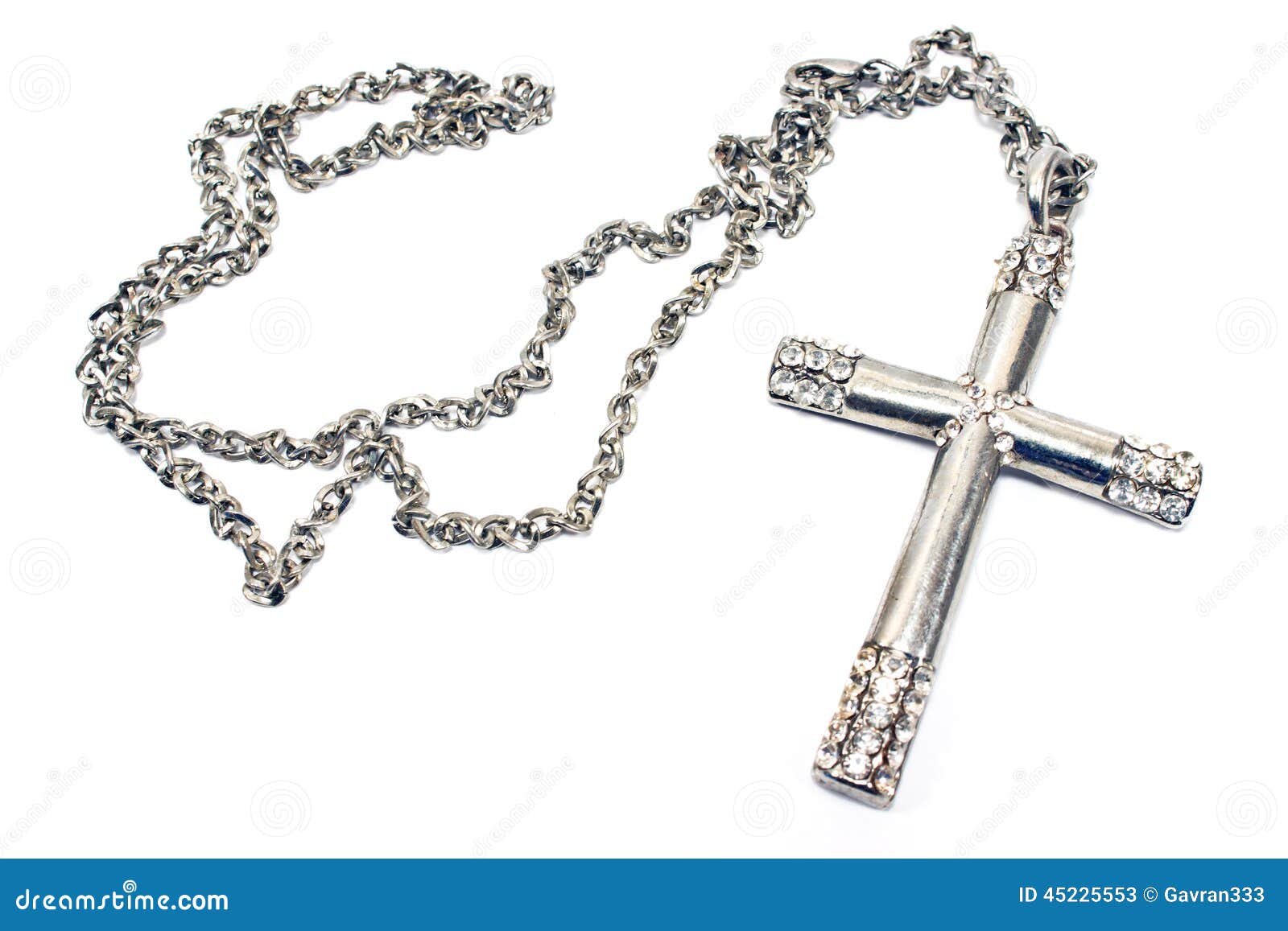 Silver Christian Cross Necklace Stock Image Image of solitude
