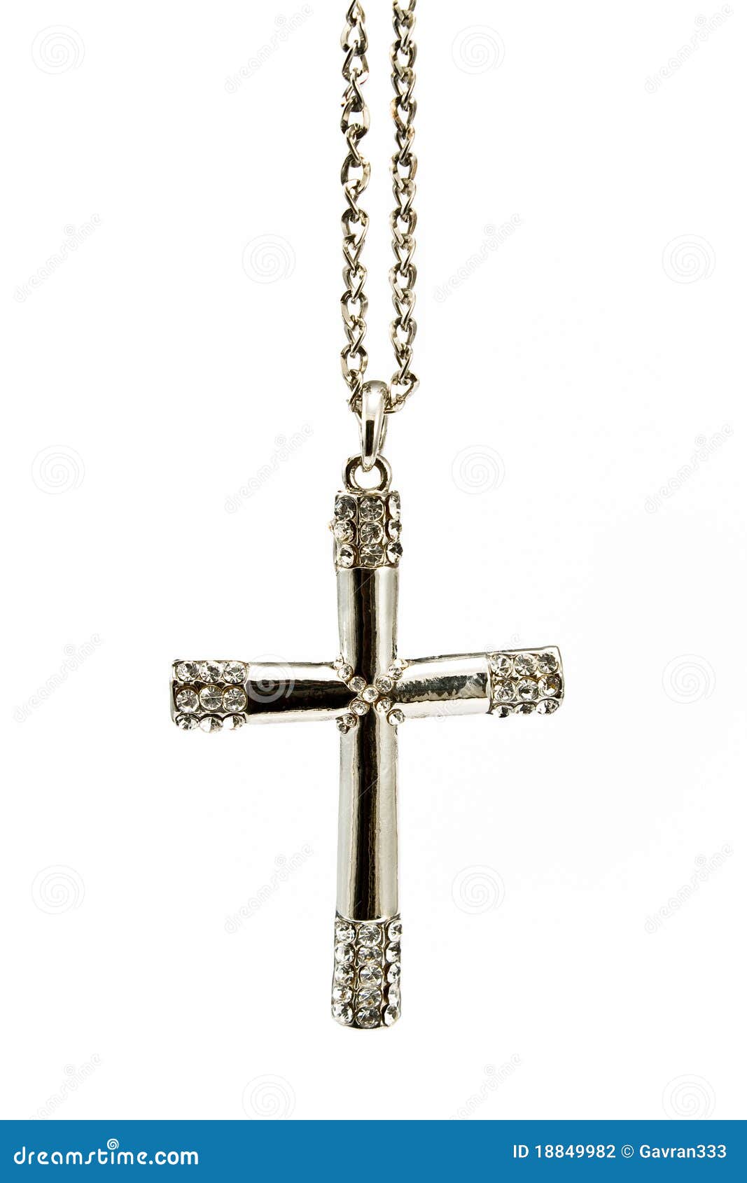 Silver Christian Cross With Small Diamonds Stock Photography - Image ...