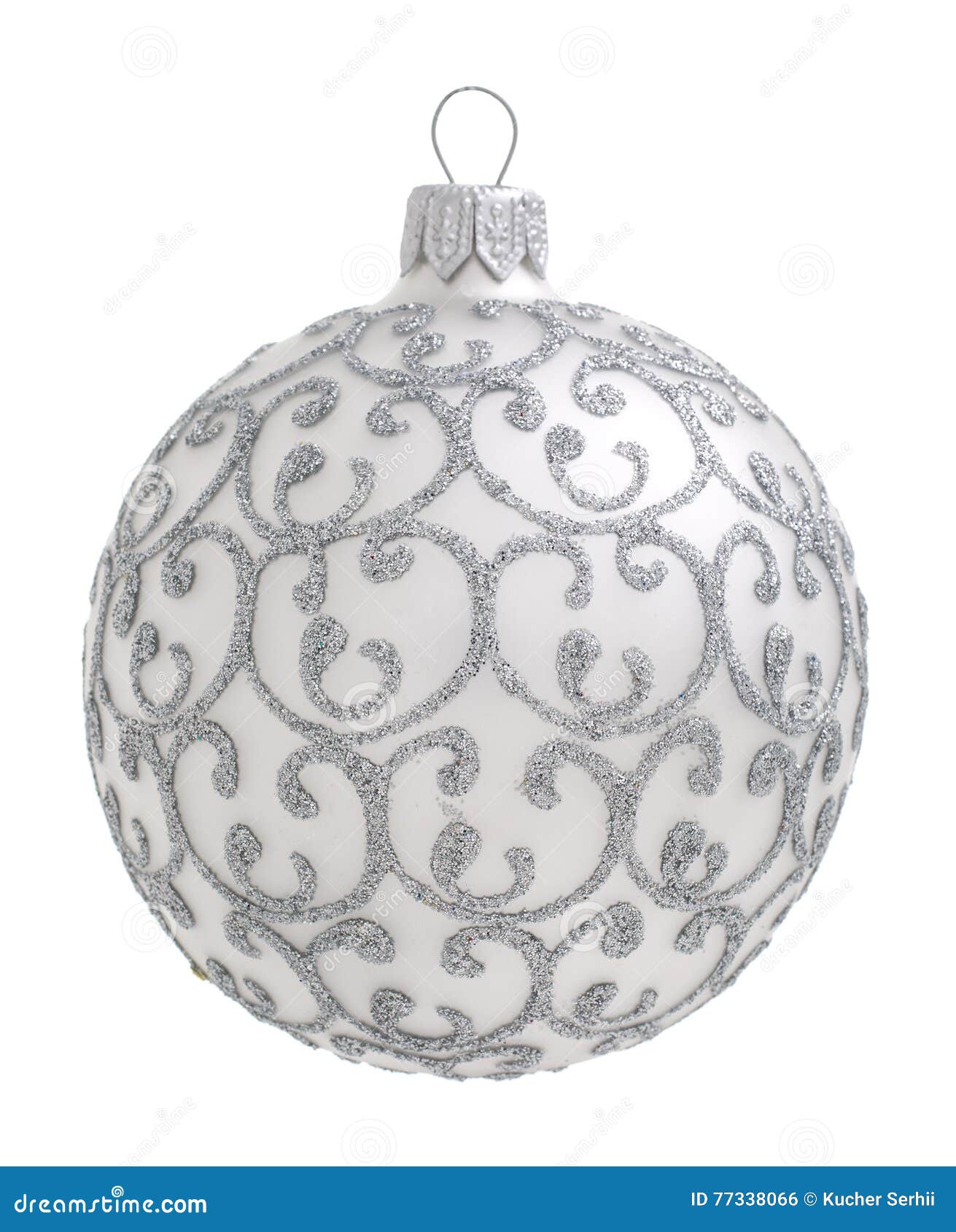Silver Christmas Ball Isolated on the Background Stock Illustration