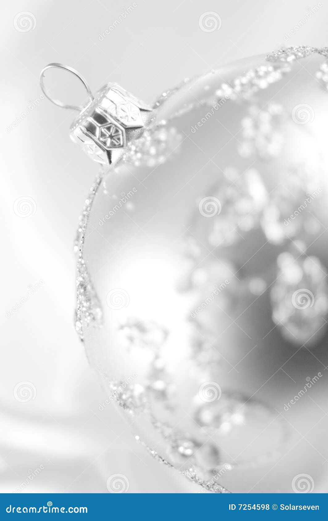 Silver Christmas Bauble stock photo. Image of background - 7254598